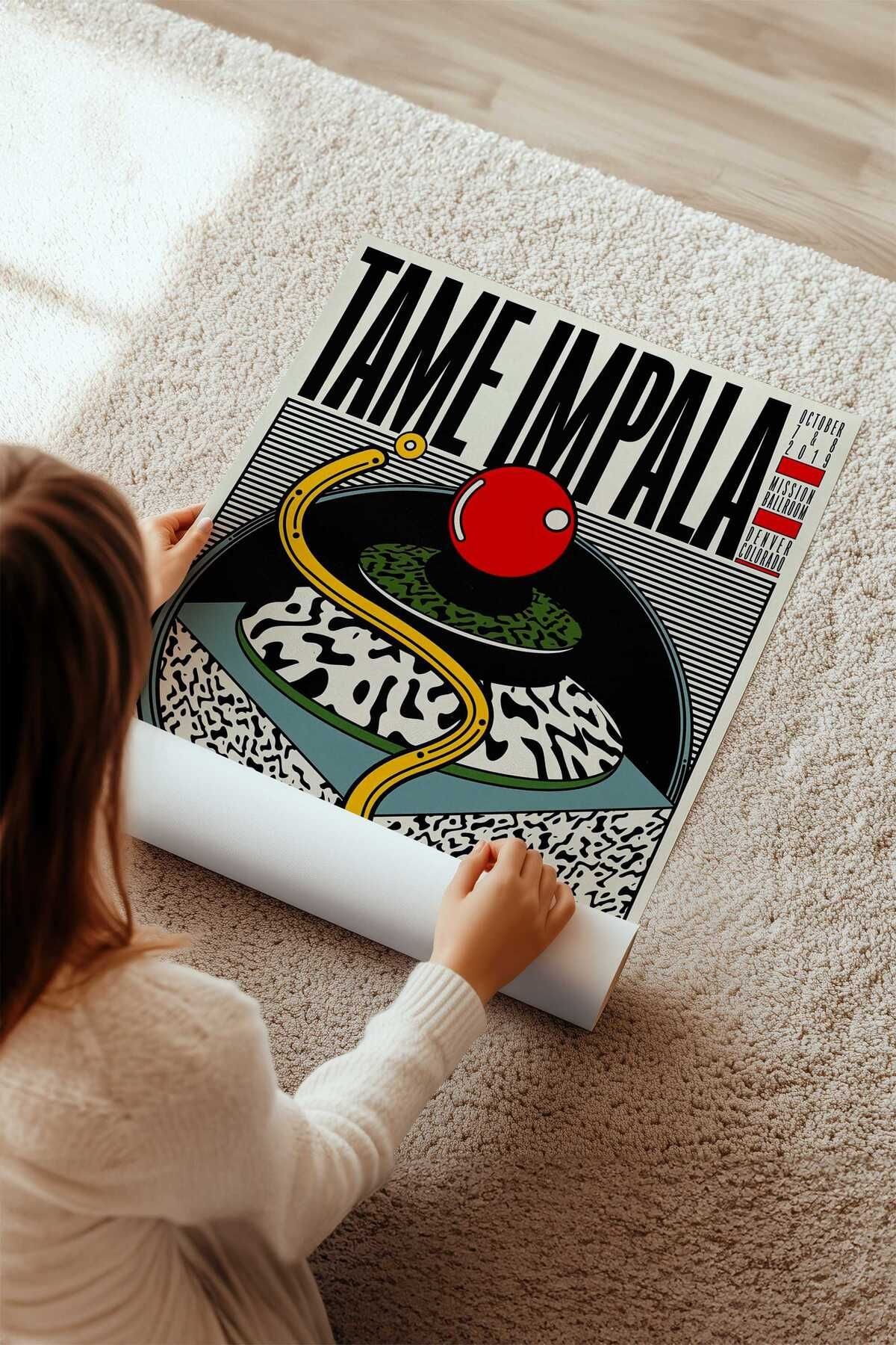 Tame Impala Konser Tasarımlı Retro Çerçevesiz Poster