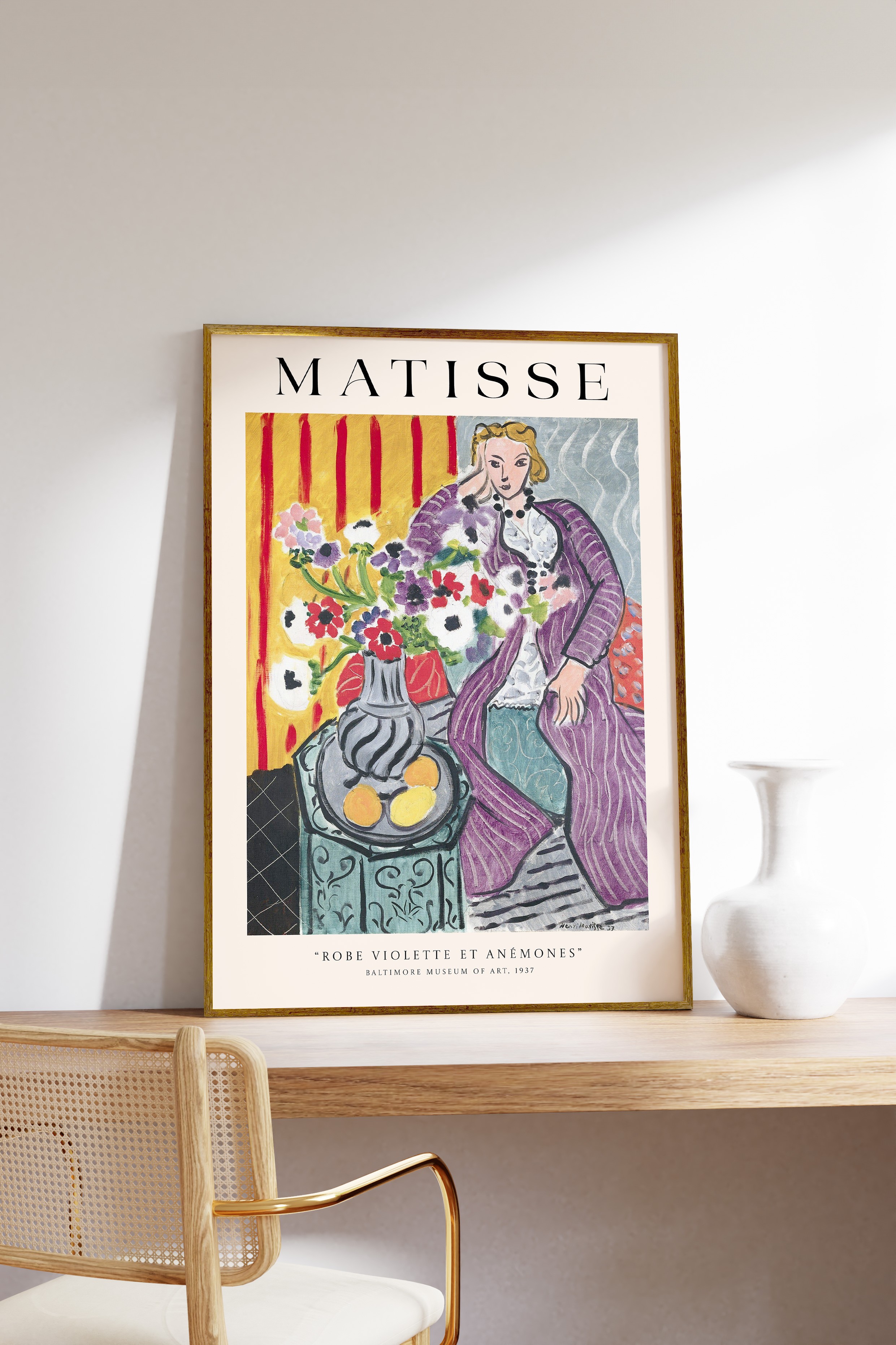 Henri Matisse Robe Violette Et Anemones Çerçeveli Tablo
