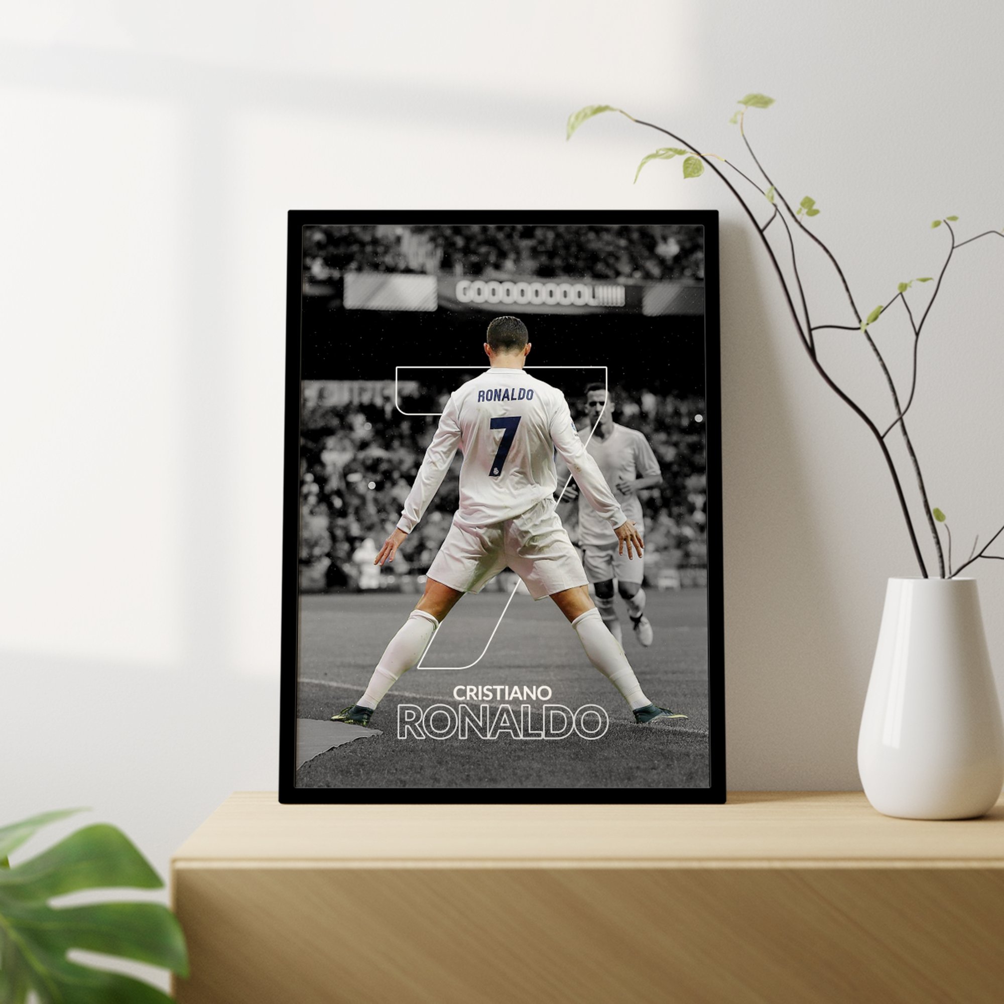 Cristiano Ronaldo Real Madrid Tasarımlı Çerçevesiz Futbol Poster