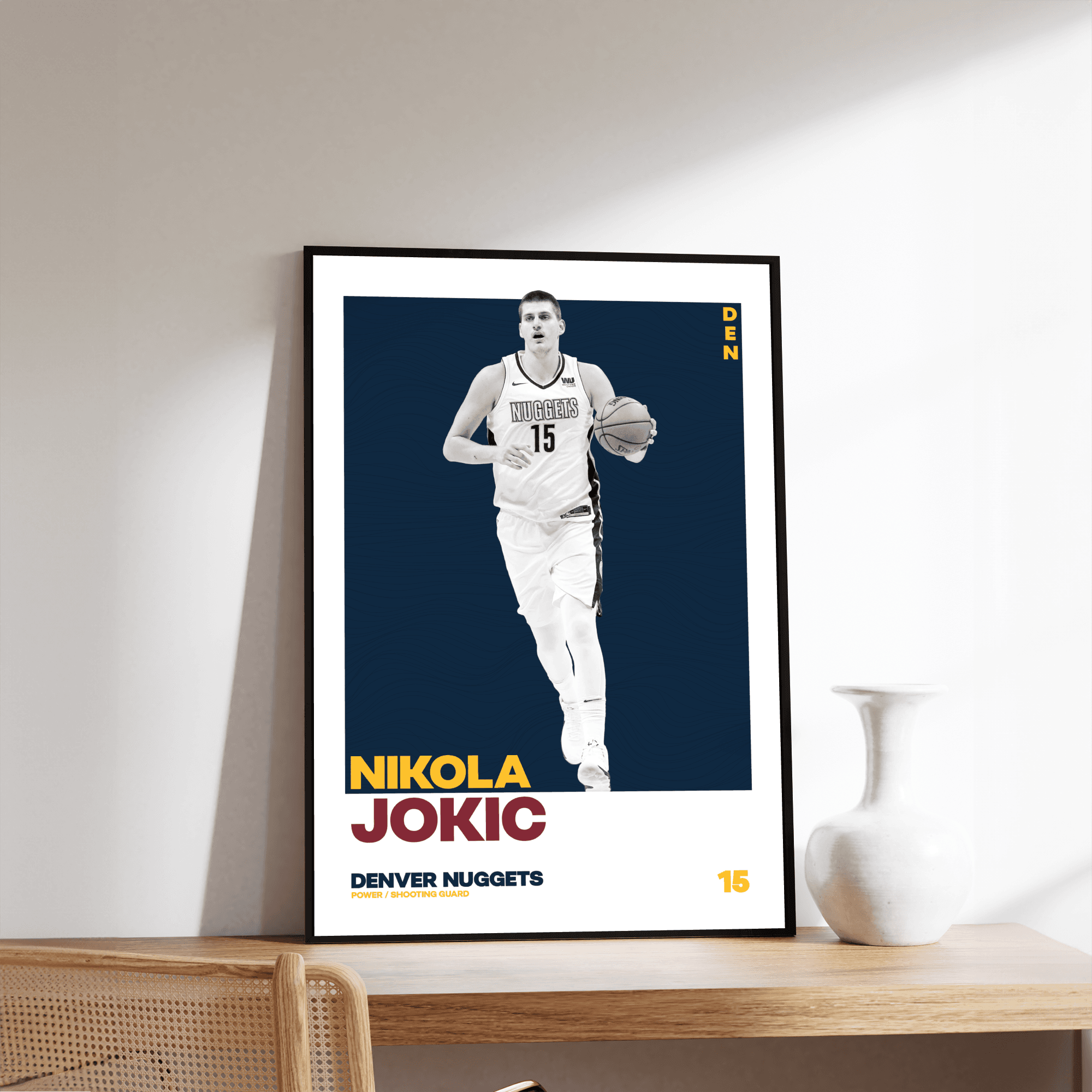 Nikola Jokic Tasarımlı Çerçevesiz Poster | NBA Efsaneleri Koleksiyonu