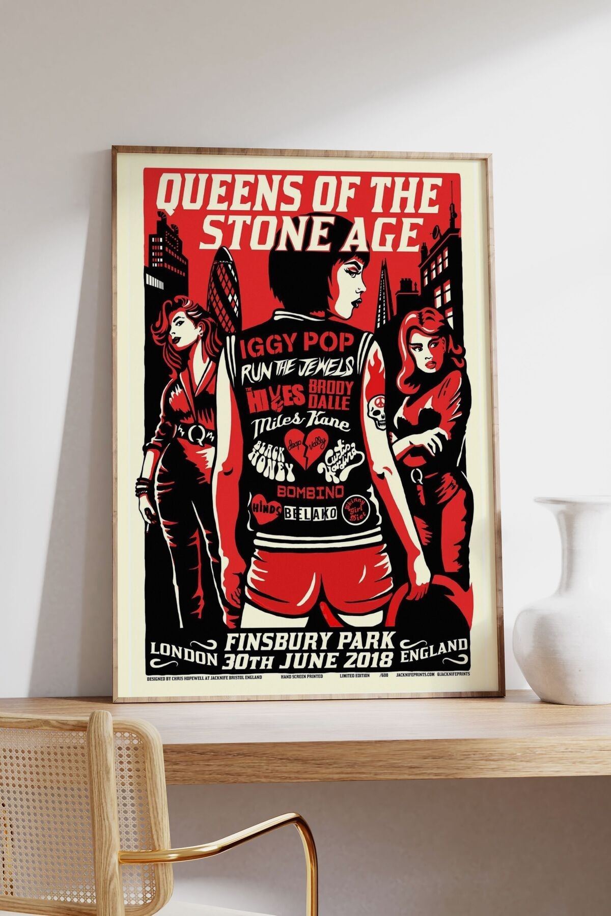 Queens of Stone Age Konser Tasarımlı Retro Çerçevesiz Poster