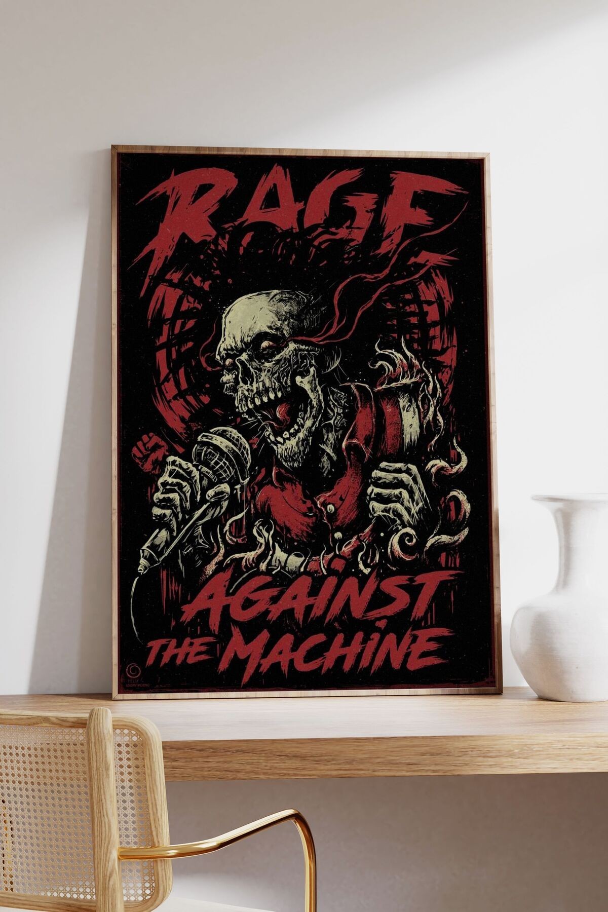 Rage Against The Machine Konser Tasarımlı Retro Çerçevesiz Poster