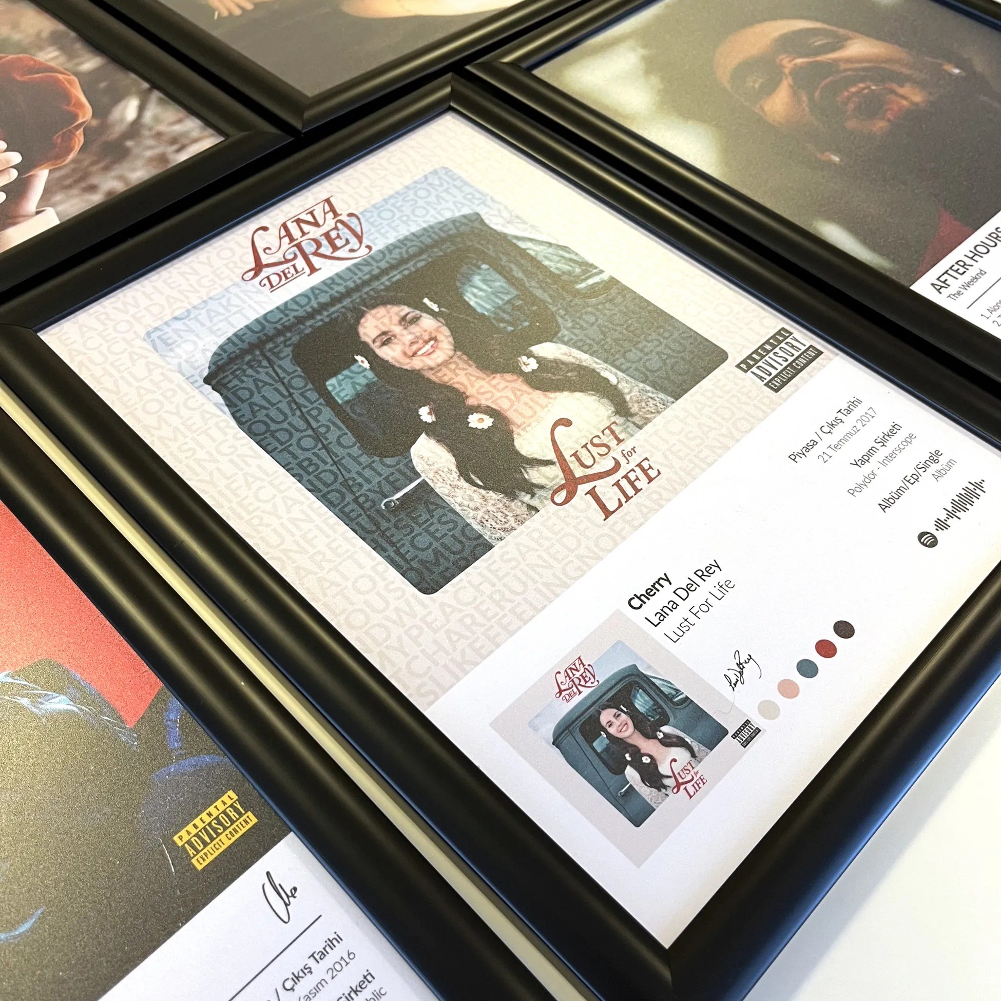 Kişiye Özel Lyrics Tasarımlı Çerçevesiz Poster