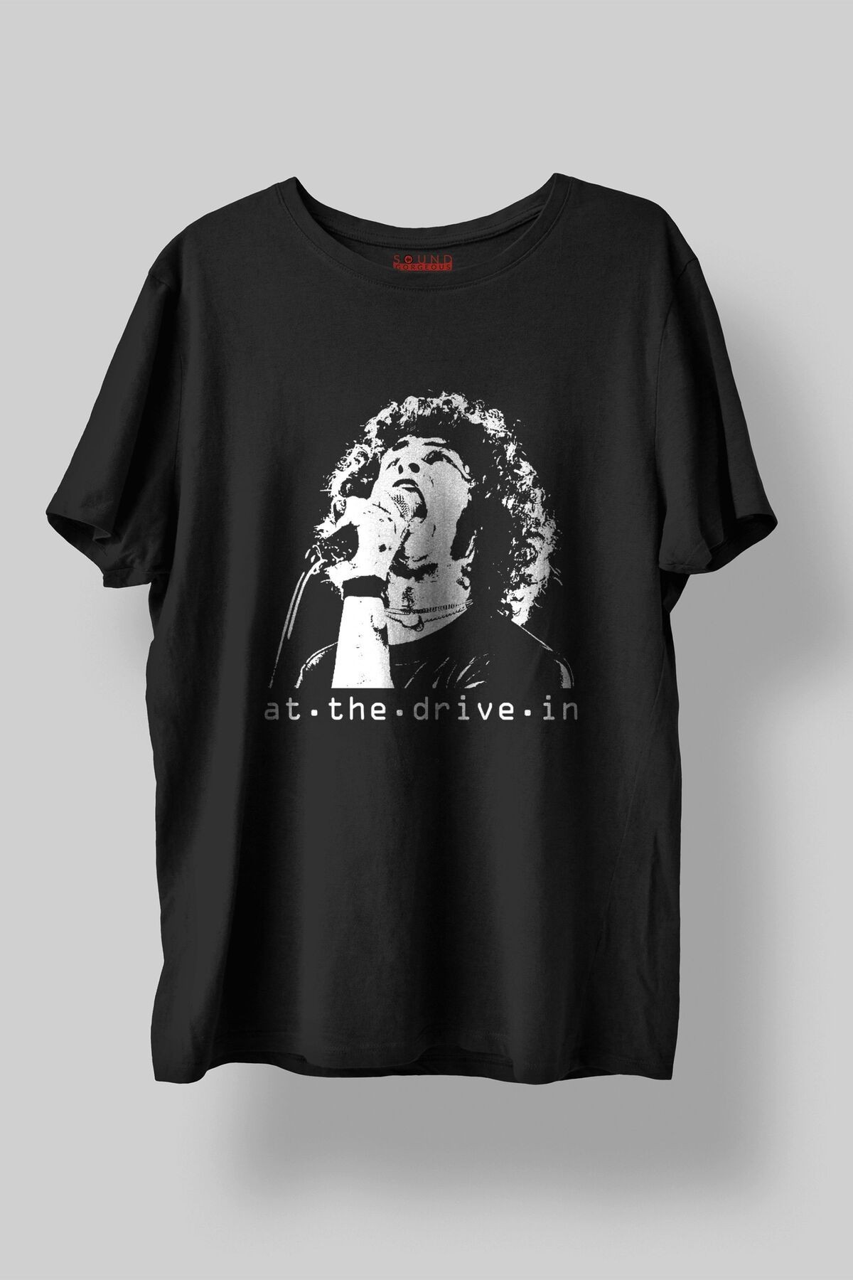 At The Drive In Müzik Baskılı Regular Fit Unisex Siyah T-Shirt %100 Pamuk No:0027