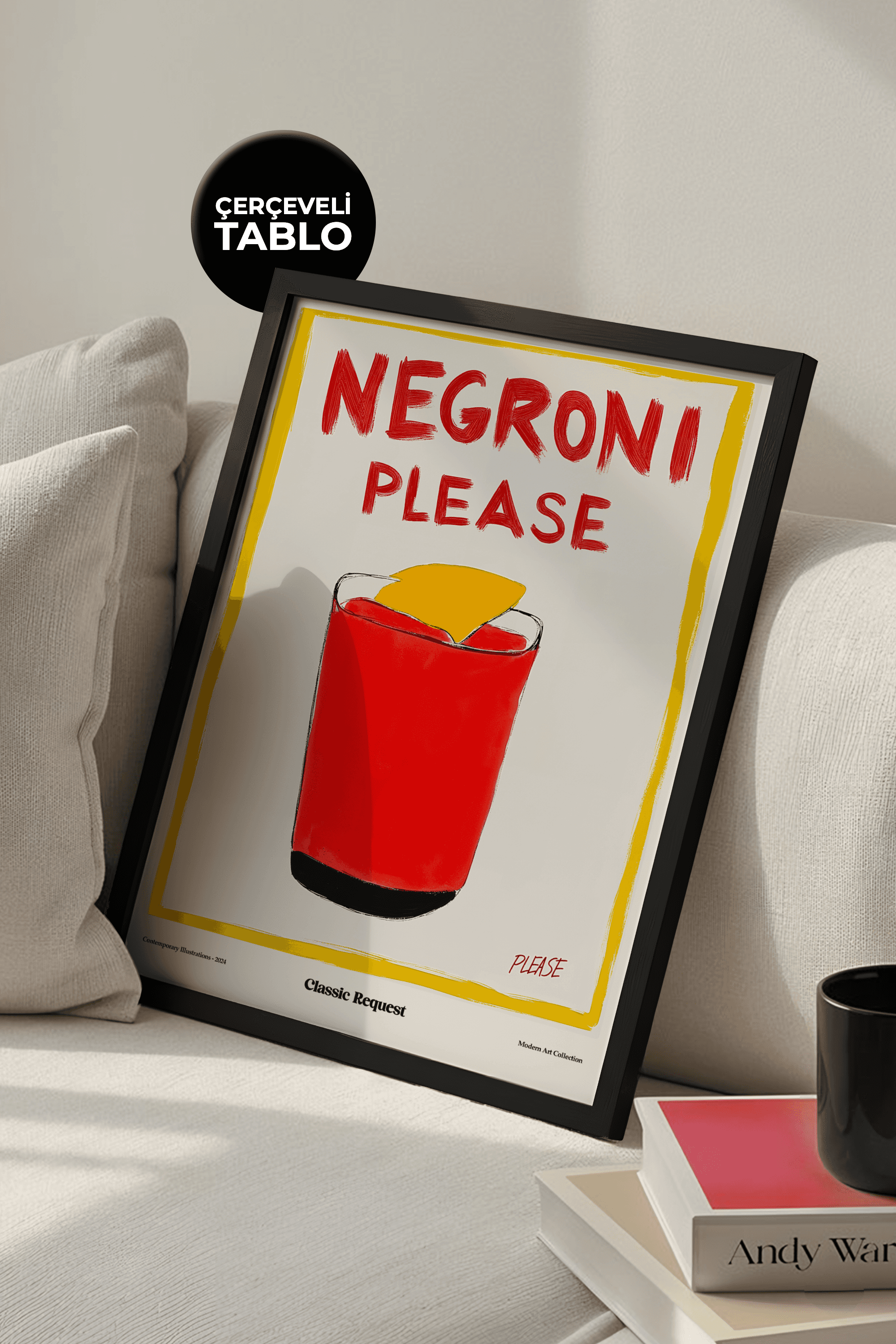 Negroni Please Çerçeveli Tasarım Tablo Dolce Vita Koleksiyonu