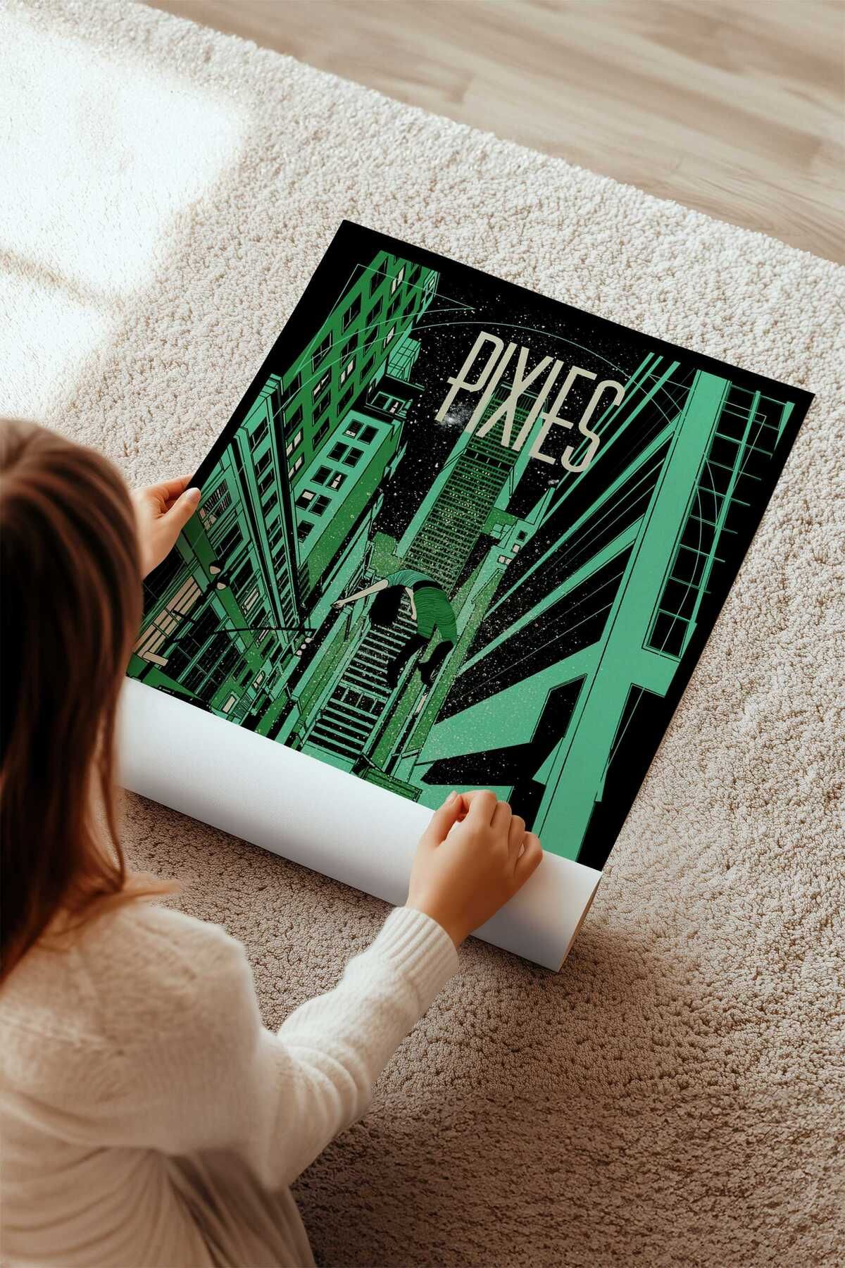 Pixies Konser Tasarımlı Retro Çerçeveli Tasarım Tablo No:2