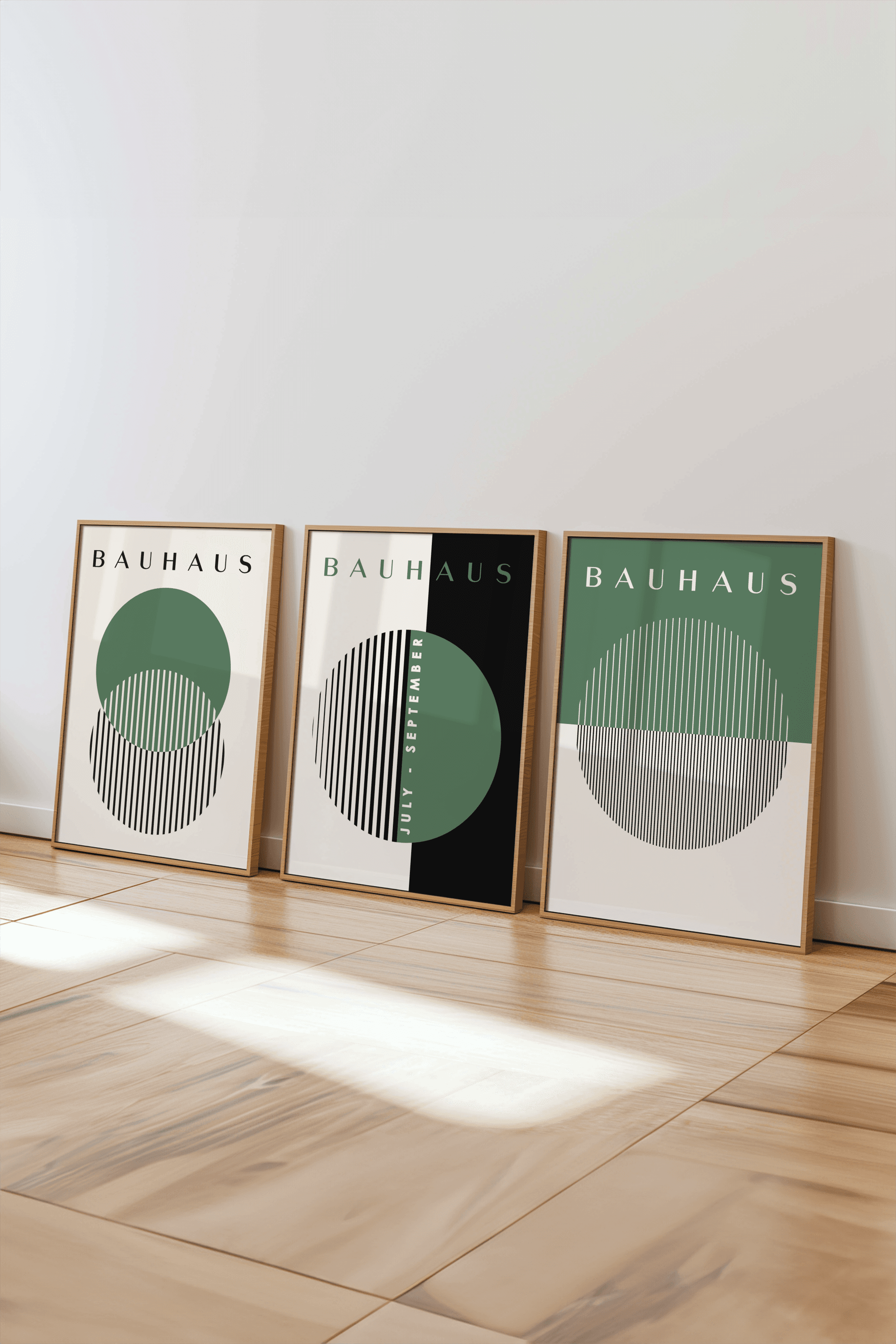 Bauhaus Koleksiyonu No: 3 Tasarımlı 3'lü Çerçevesiz Poster Seti