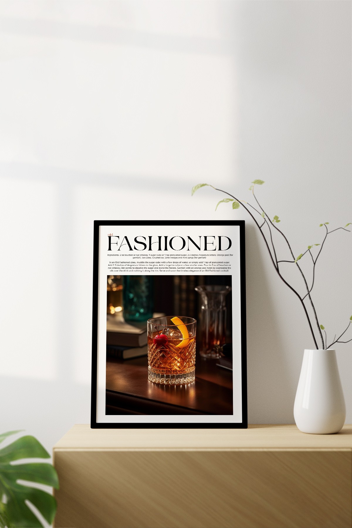 Old Fashioned Cocktail Recipes Framed Print