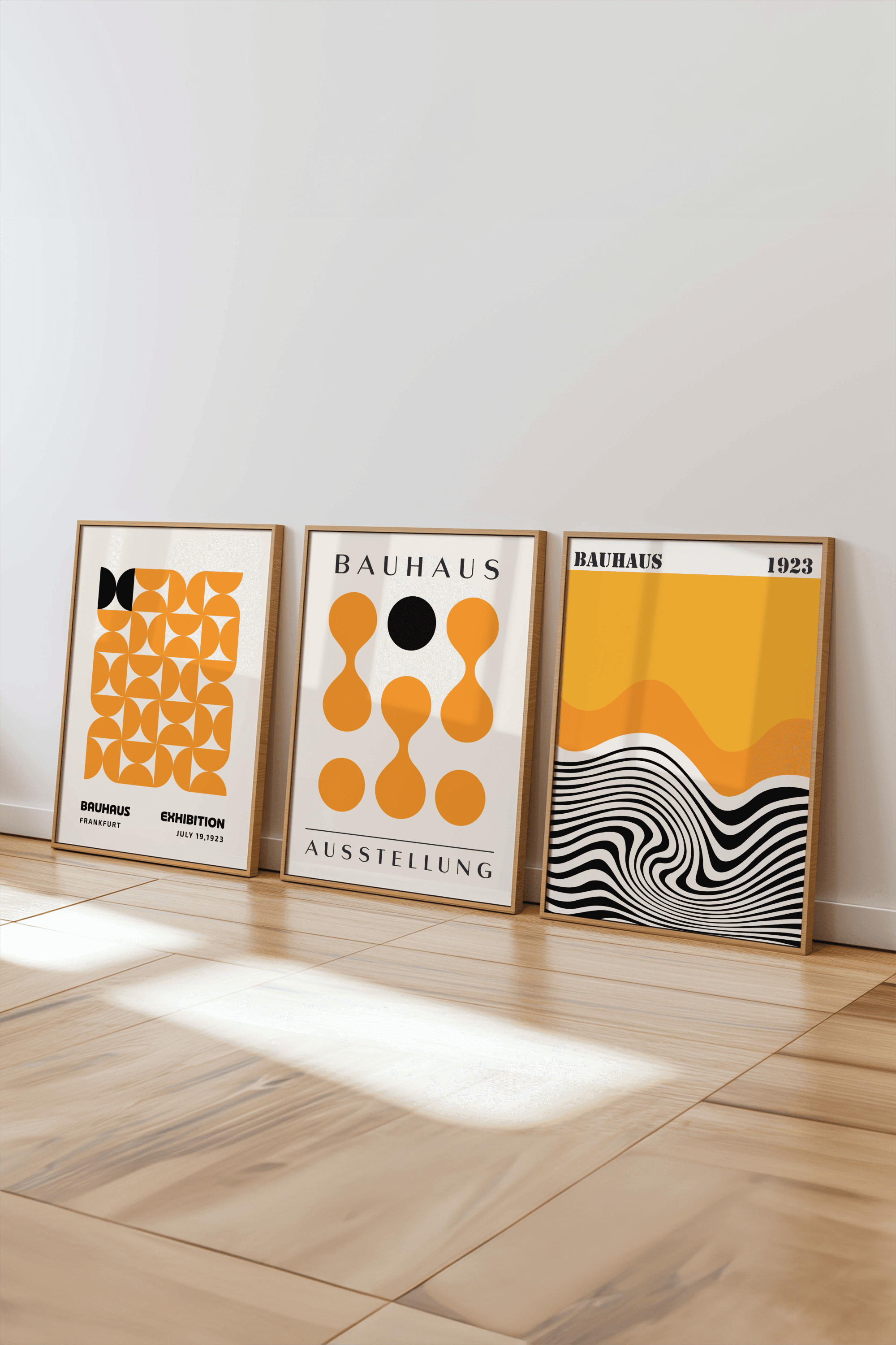 Bauhaus Koleksiyonu No: 6 Tasarımlı 3'lü Çerçevesiz Poster Seti