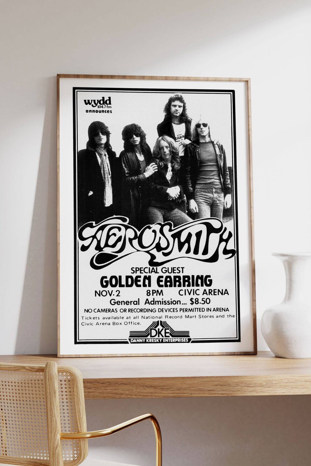 Aerosmith Konser Tasarımlı Retro Çerçevesiz Poster No:2