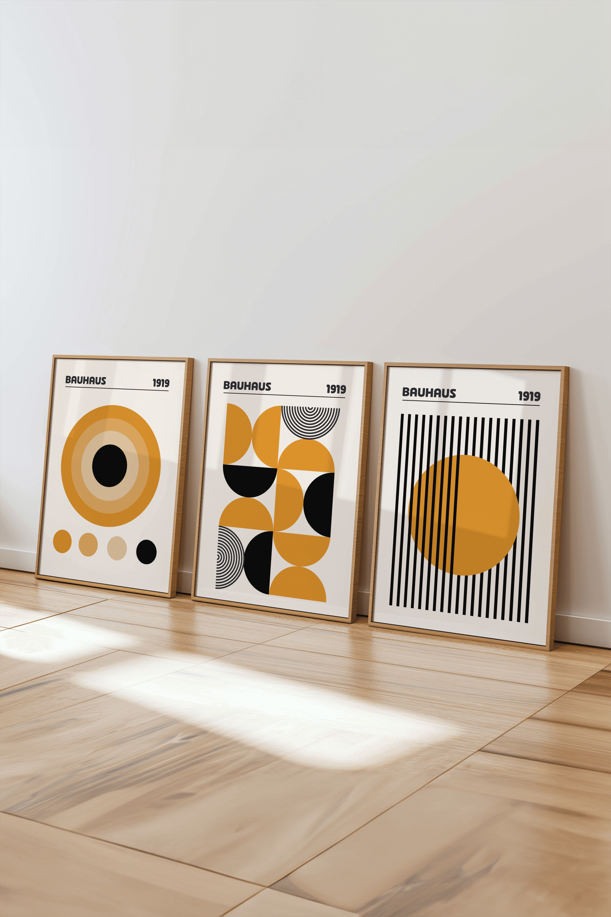 Bauhaus Koleksiyonu No: 10 Tasarımlı 3'lü Çerçevesiz Poster Seti