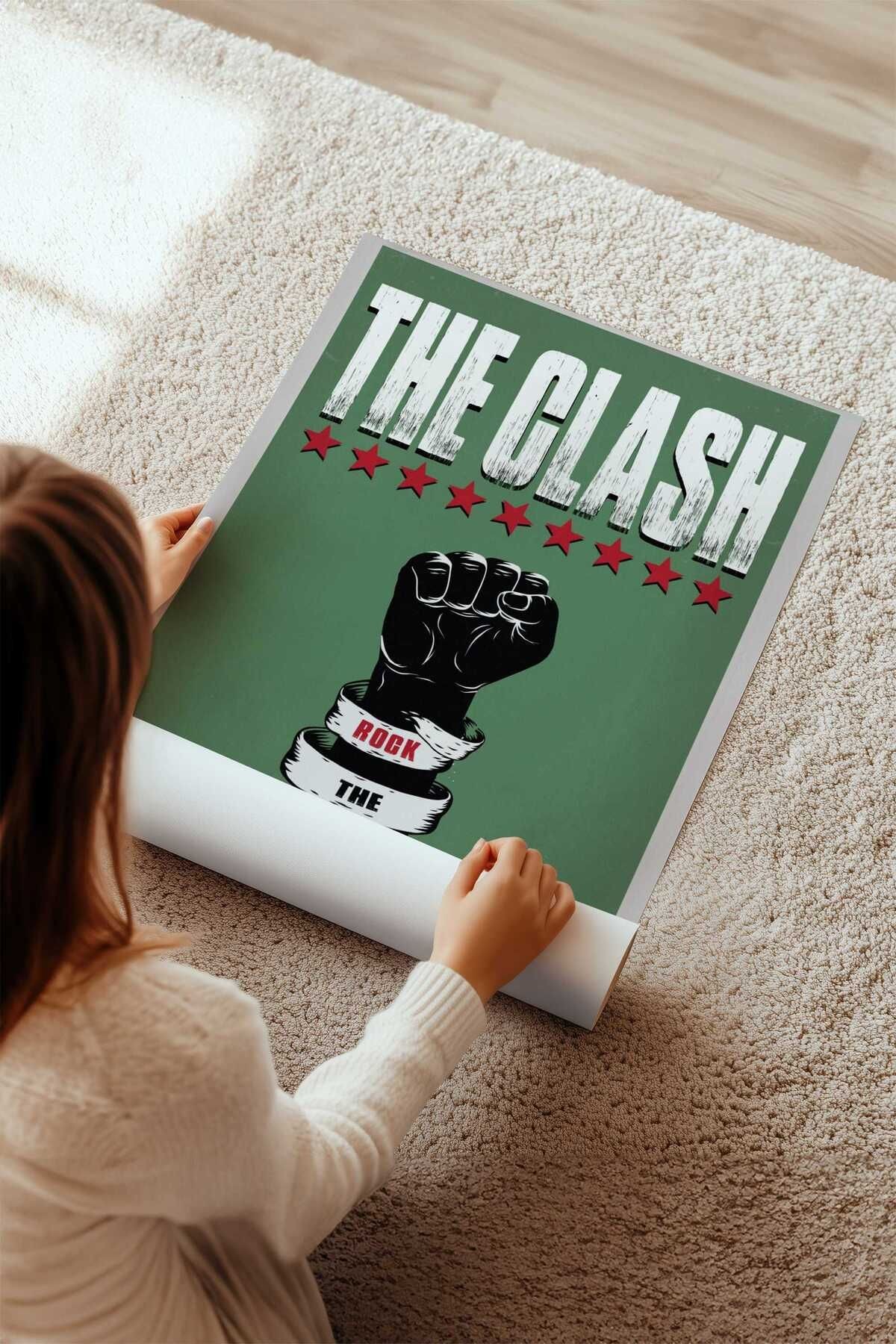 The Clash Konser Tasarımlı Retro Çerçevesiz Poster