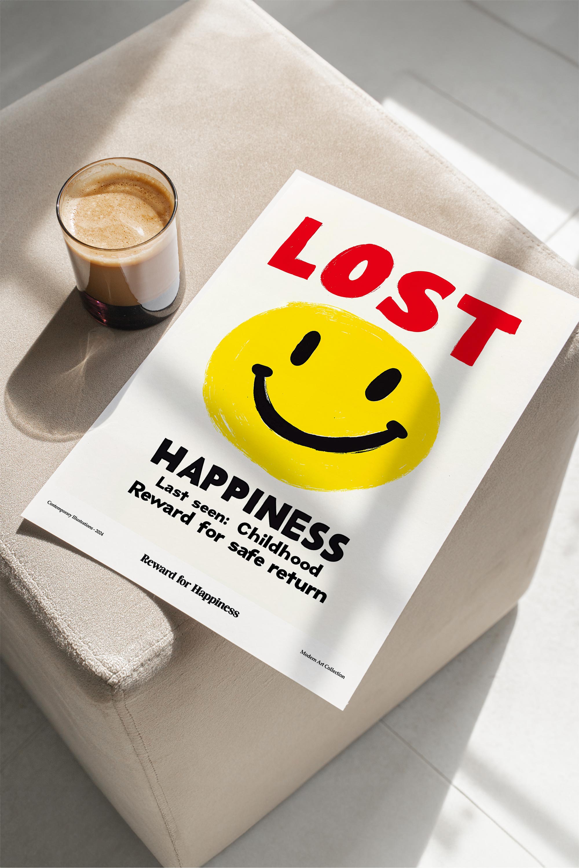 Lost Happiness Çerçevesiz Tasarım Poster Dolce Vita Koleksiyonu