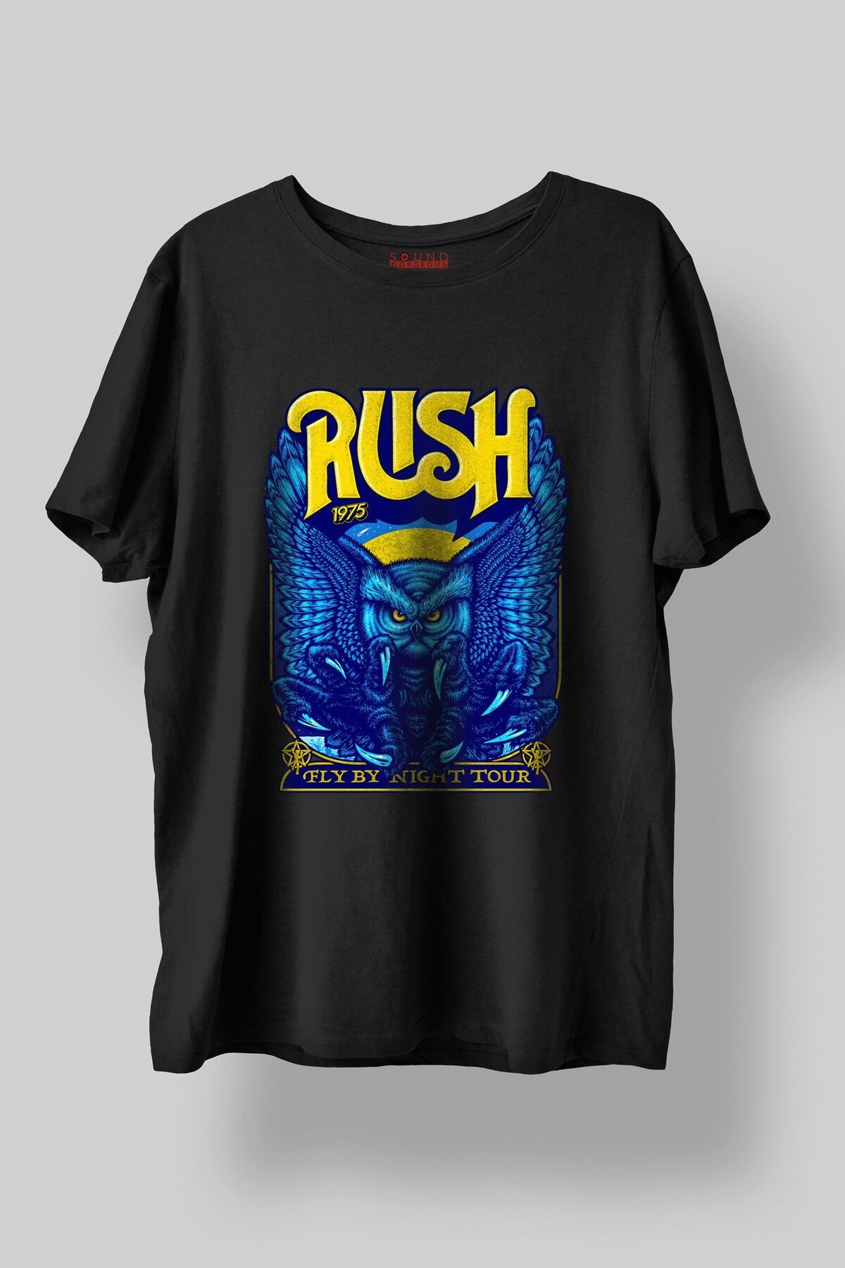 Rush Müzik Baskılı Regular Fit Unisex Siyah T-Shirt %100 Pamuk No:0331