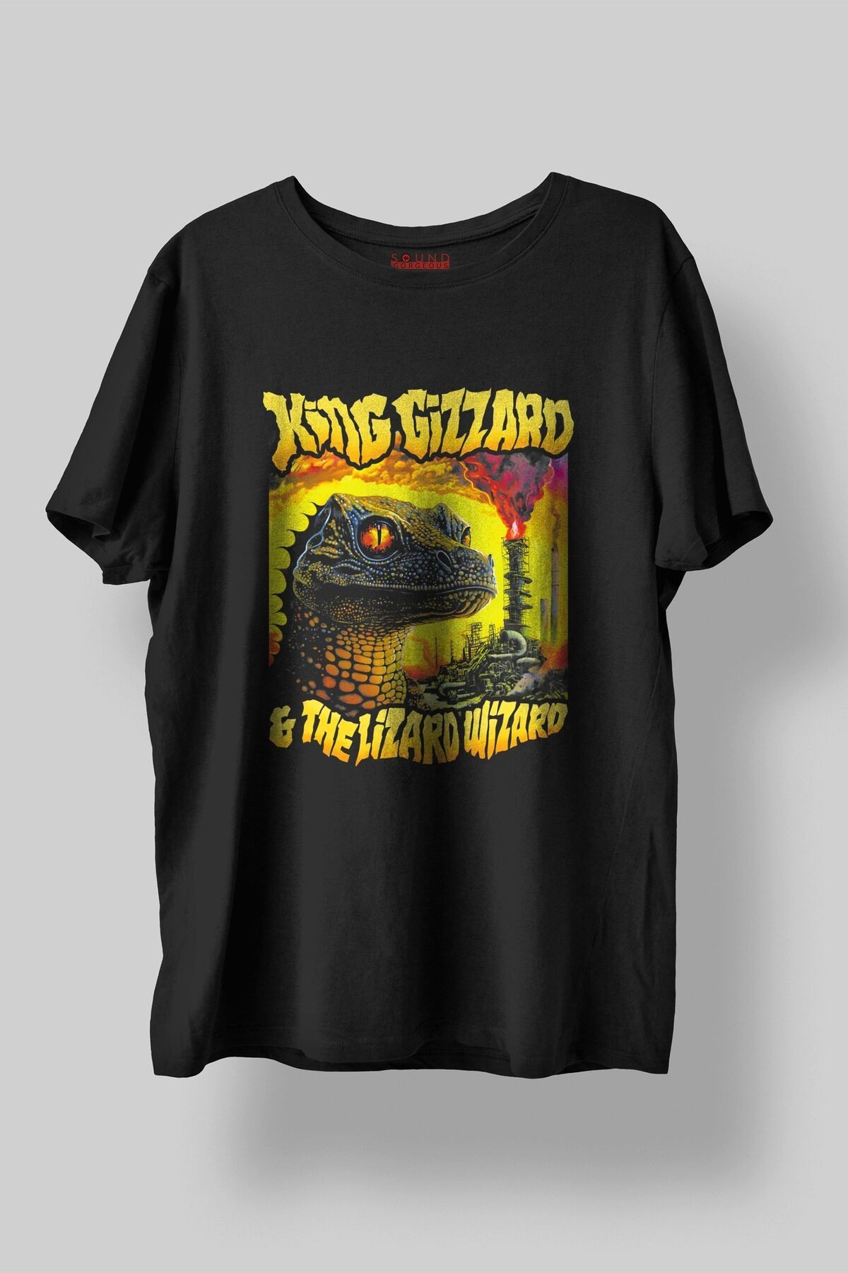 King Gizzard Lizzard Wizard Müzik Baskılı Regular Fit Unisex Siyah T-Shirt %100 Pamuk No:0209