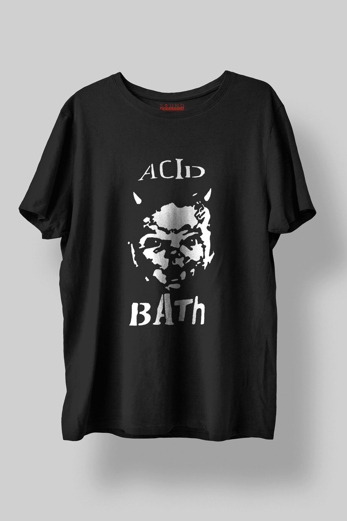 Acid Bath Müzik Baskılı Regular Fit Unisex Siyah T-Shirt %100 Pamuk No:0015