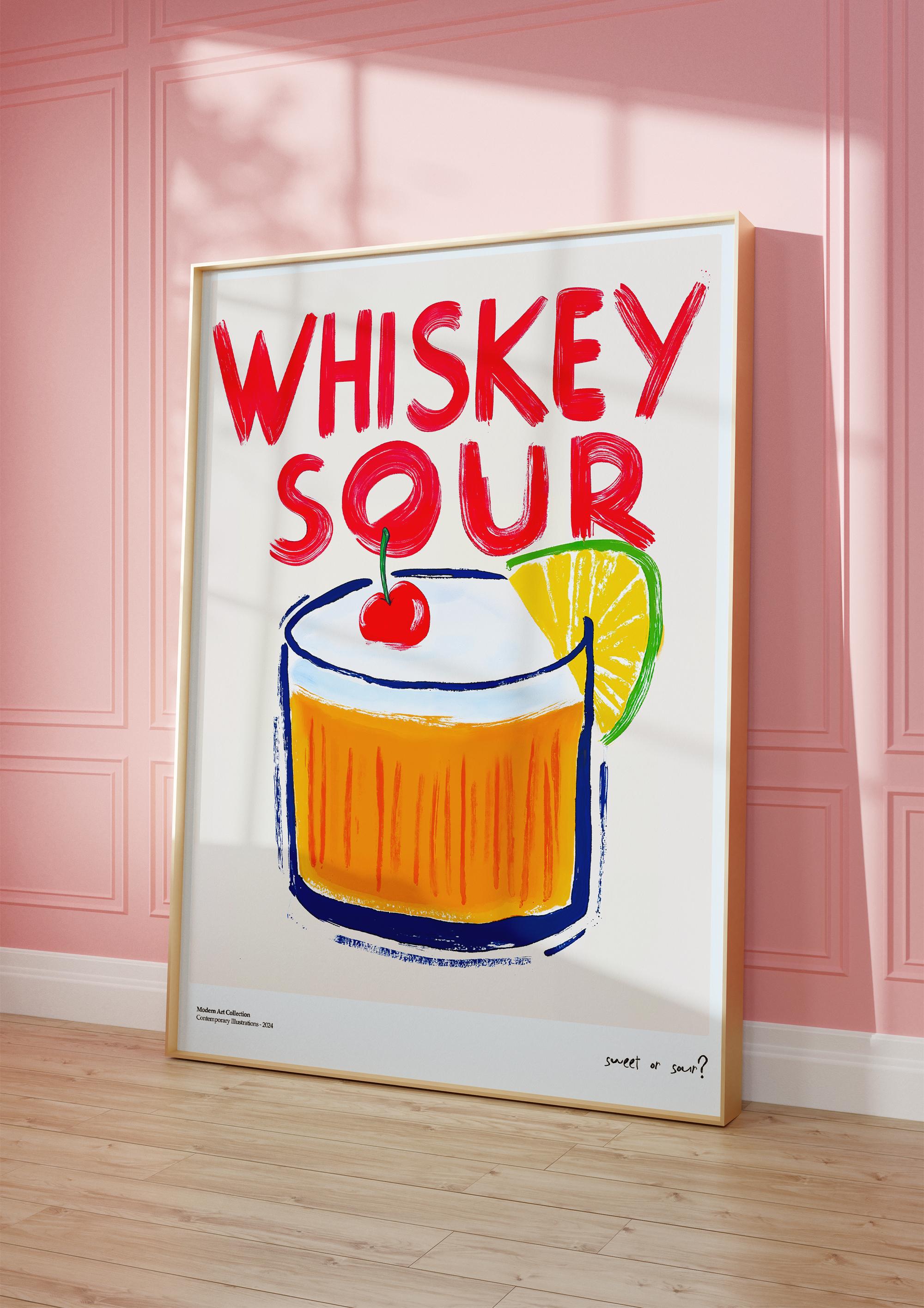 Whiskey Sour Çerçevesiz Tasarım Poster Dolce Vita Koleksiyonu