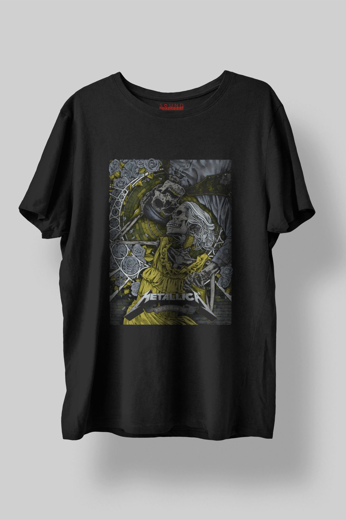 Metallica Baskılı Regular Fit Unisex Siyah T-Shirt %100 Pamuk No:0435