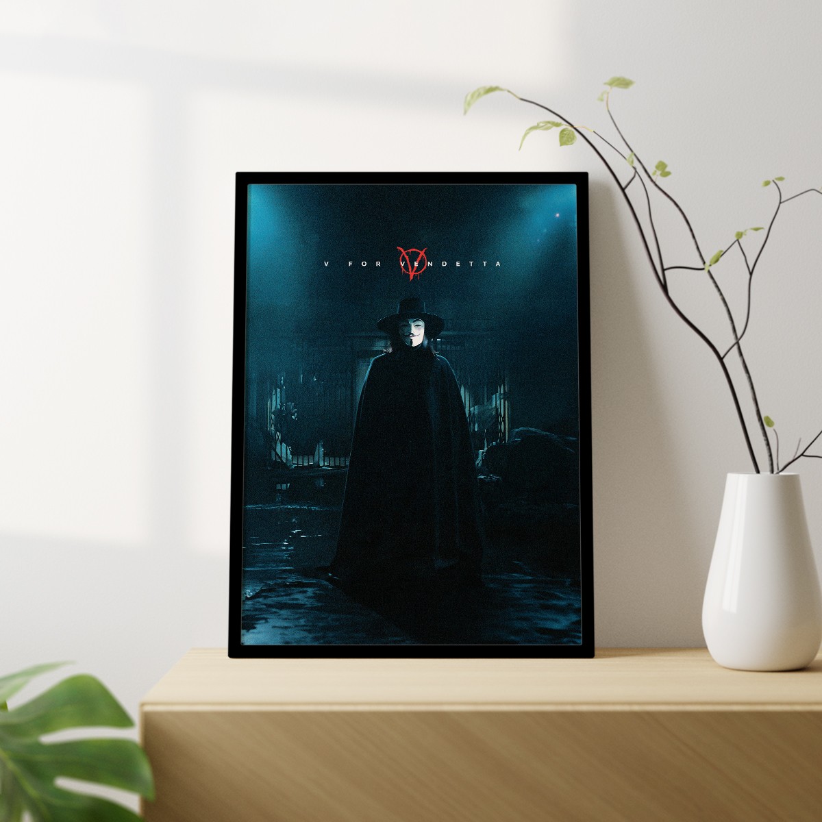 V For Vendetta Minimalist Framed Movie Print