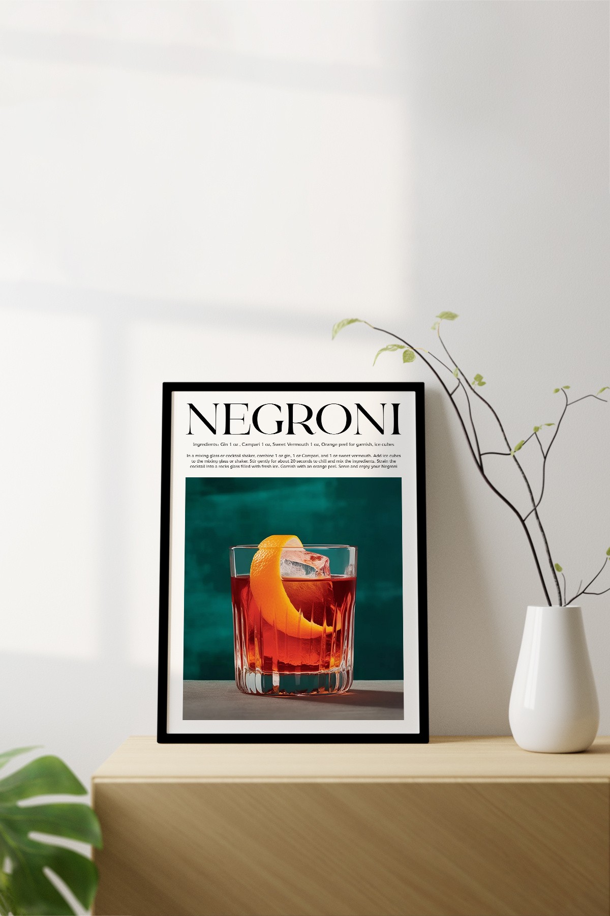 Negroni Cocktail Recipes Framed Print