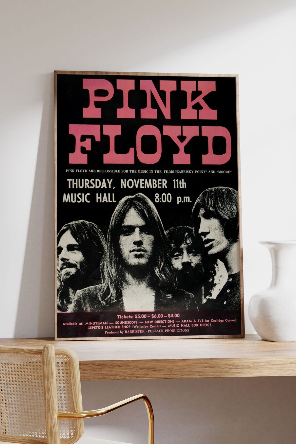 Pink Floyd Konser Tasarımlı Retro Çerçevesiz Poster No:1