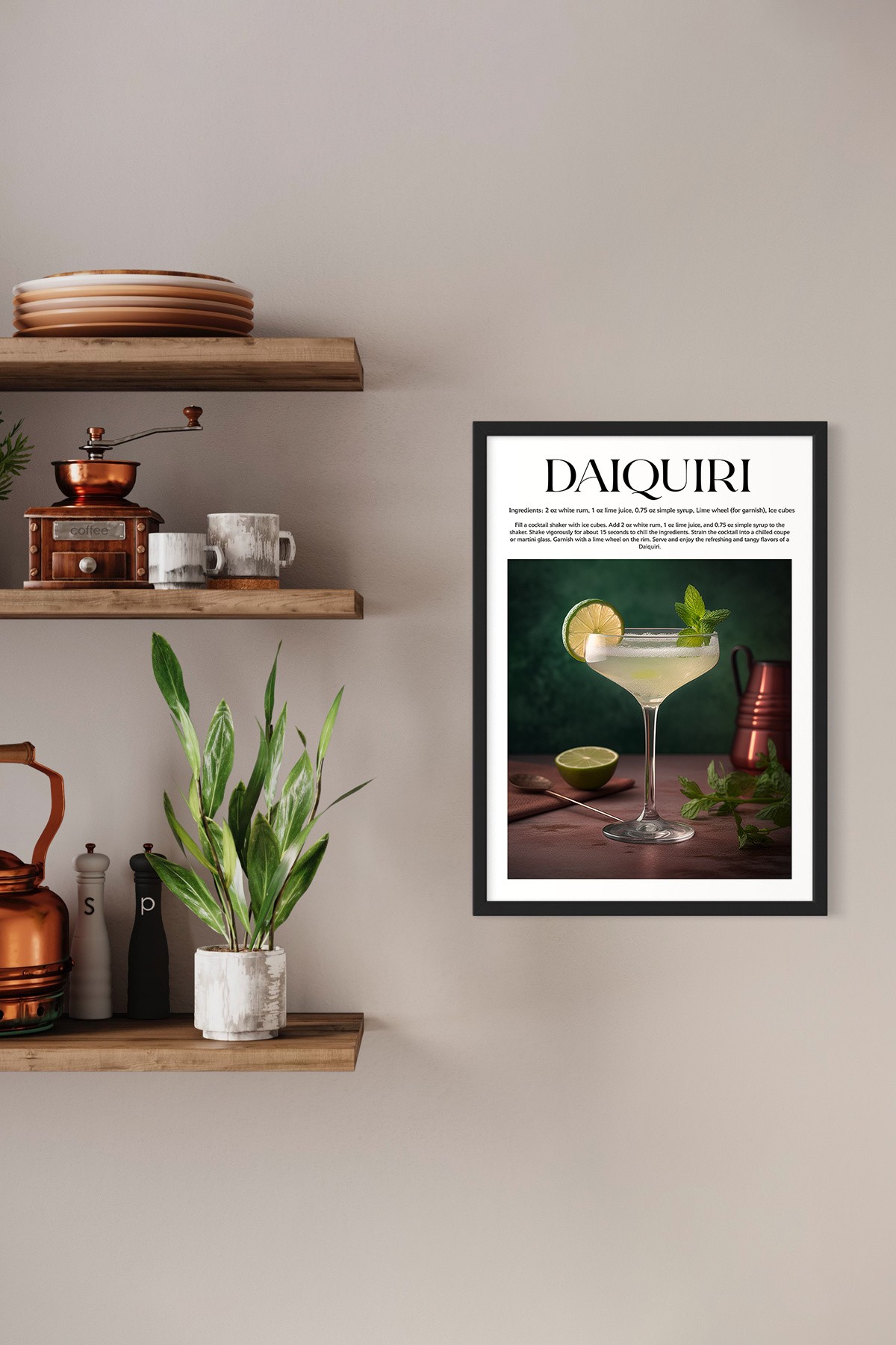 Daiquiri Tasarımlı Kokteyl Koleksiyonu Çerçevesiz Poster