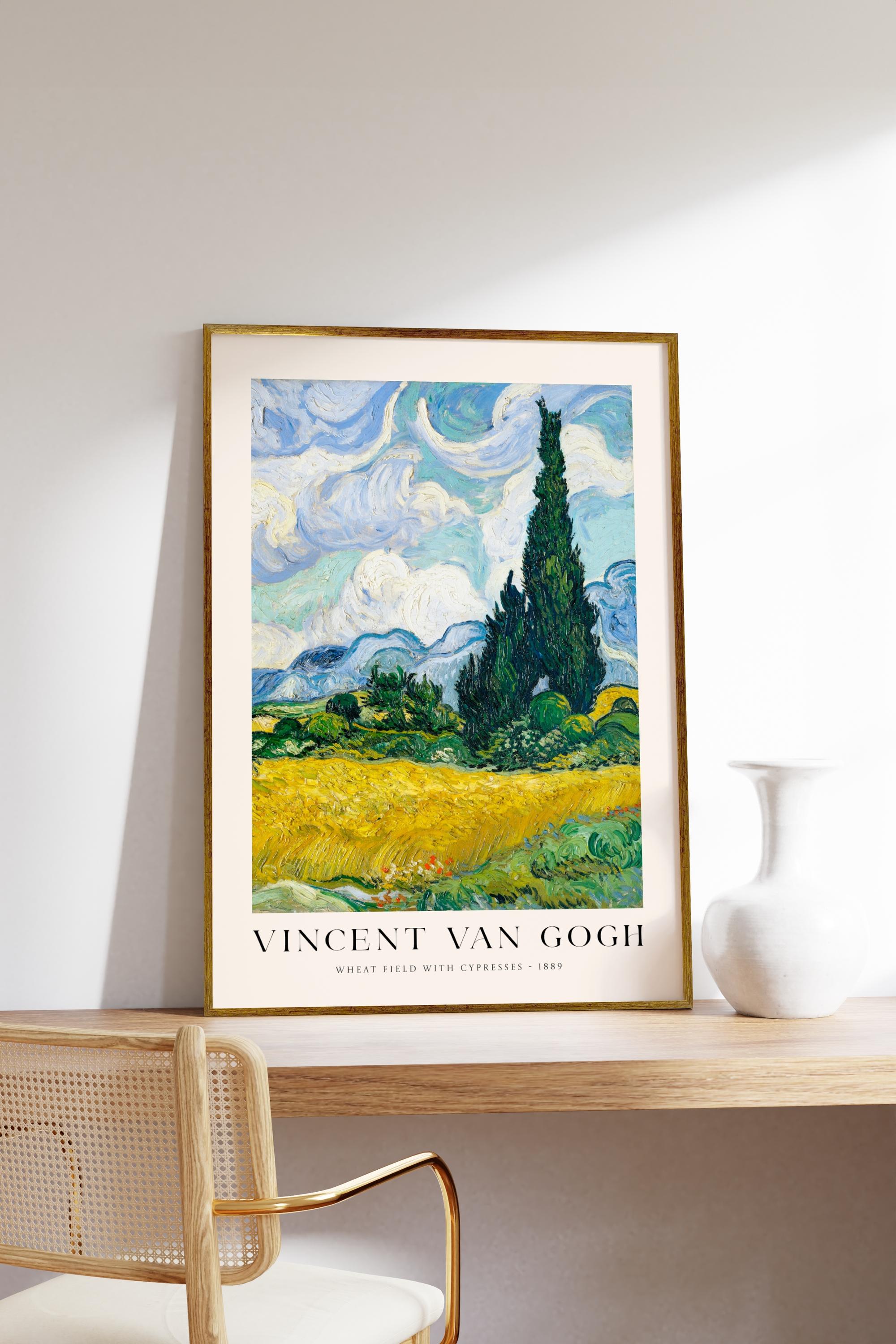 Van Gogh Wheat Field With Cypresses Çerçevesiz Poster