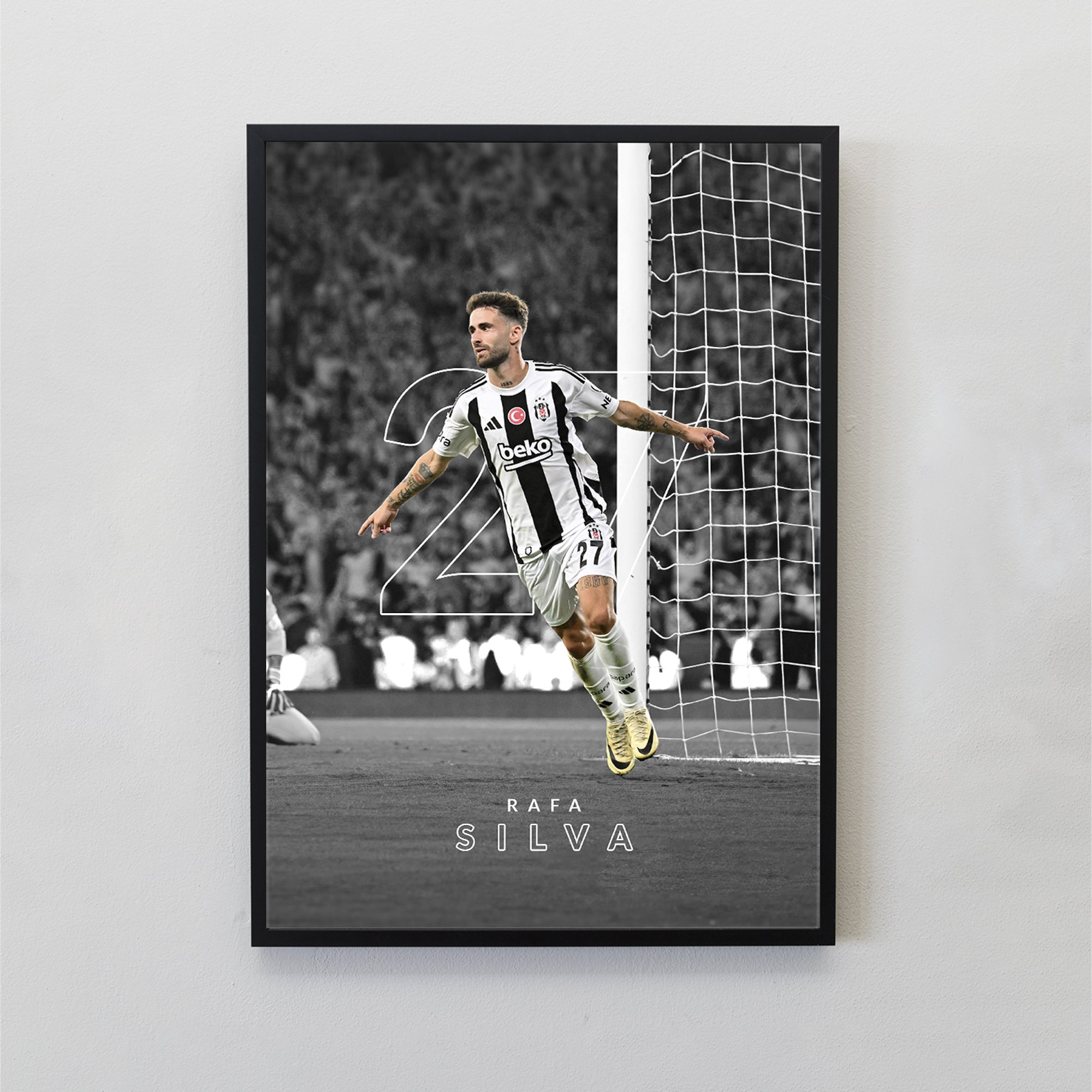 Rafa Silva Beşiktaş Tasarımlı Çerçevesiz Futbol Poster