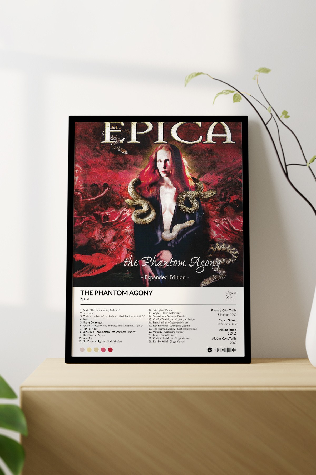 Epica The Phantom Egony Albümü Çerçevesiz Albüm Tasarımlı Spotify Poster