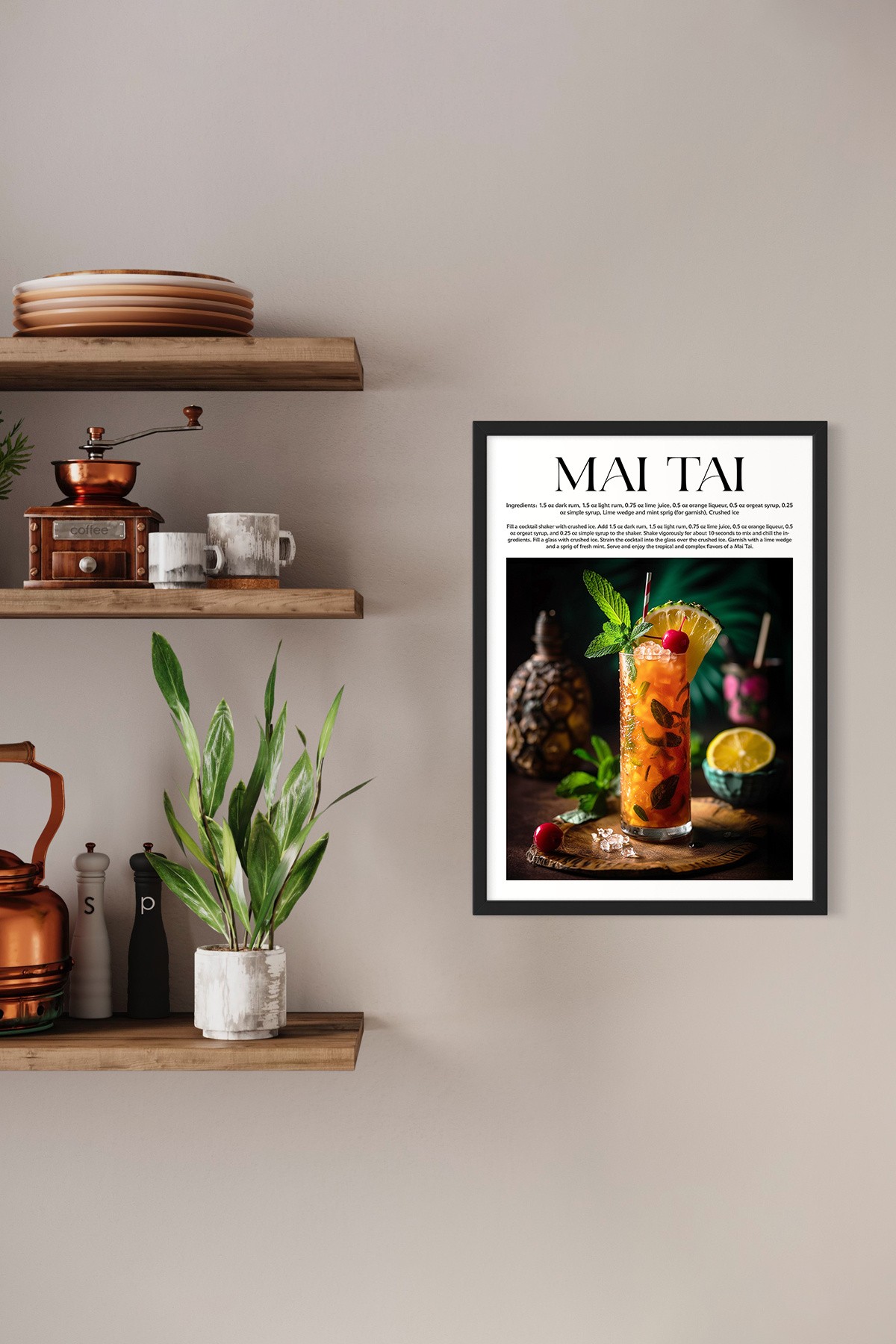 Mai Tai Cocktail Recipes Framed Print