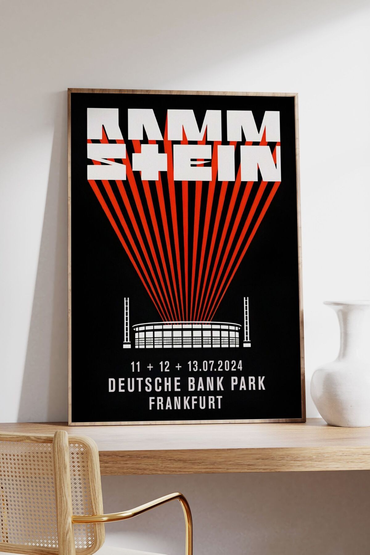 Rammstein Konser Tasarımlı Retro Çerçevesiz Poster