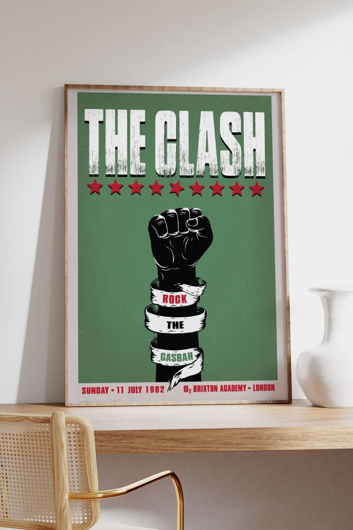 The Clash Konser Tasarımlı Retro Çerçevesiz Poster