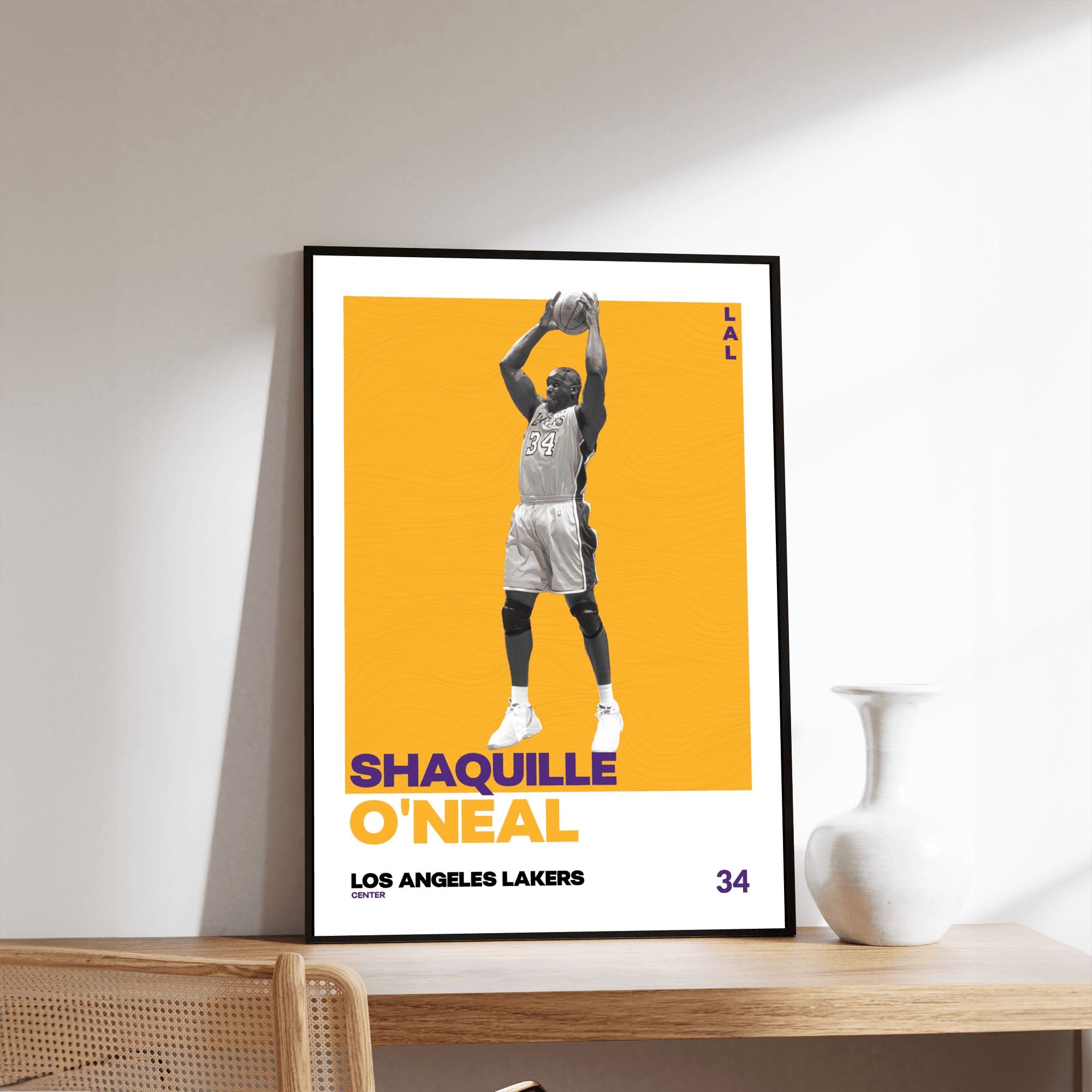 Shaquille O'Neal Tasarımlı Çerçevesiz Poster | NBA Efsaneleri Koleksiyonu