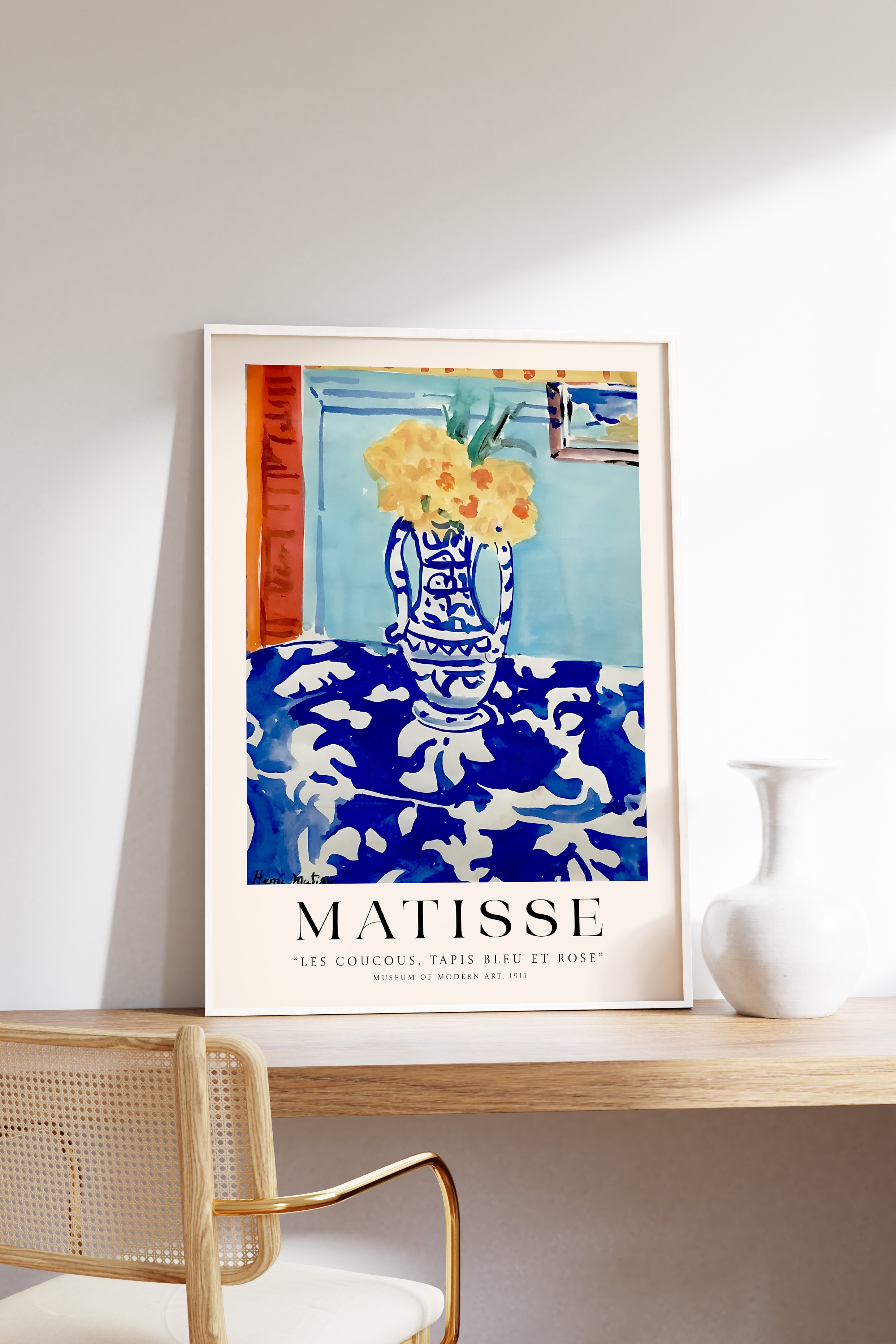 Henri Matisse Les Coucous Tapis Bleu Et Rose Çerçeveli Tablo
