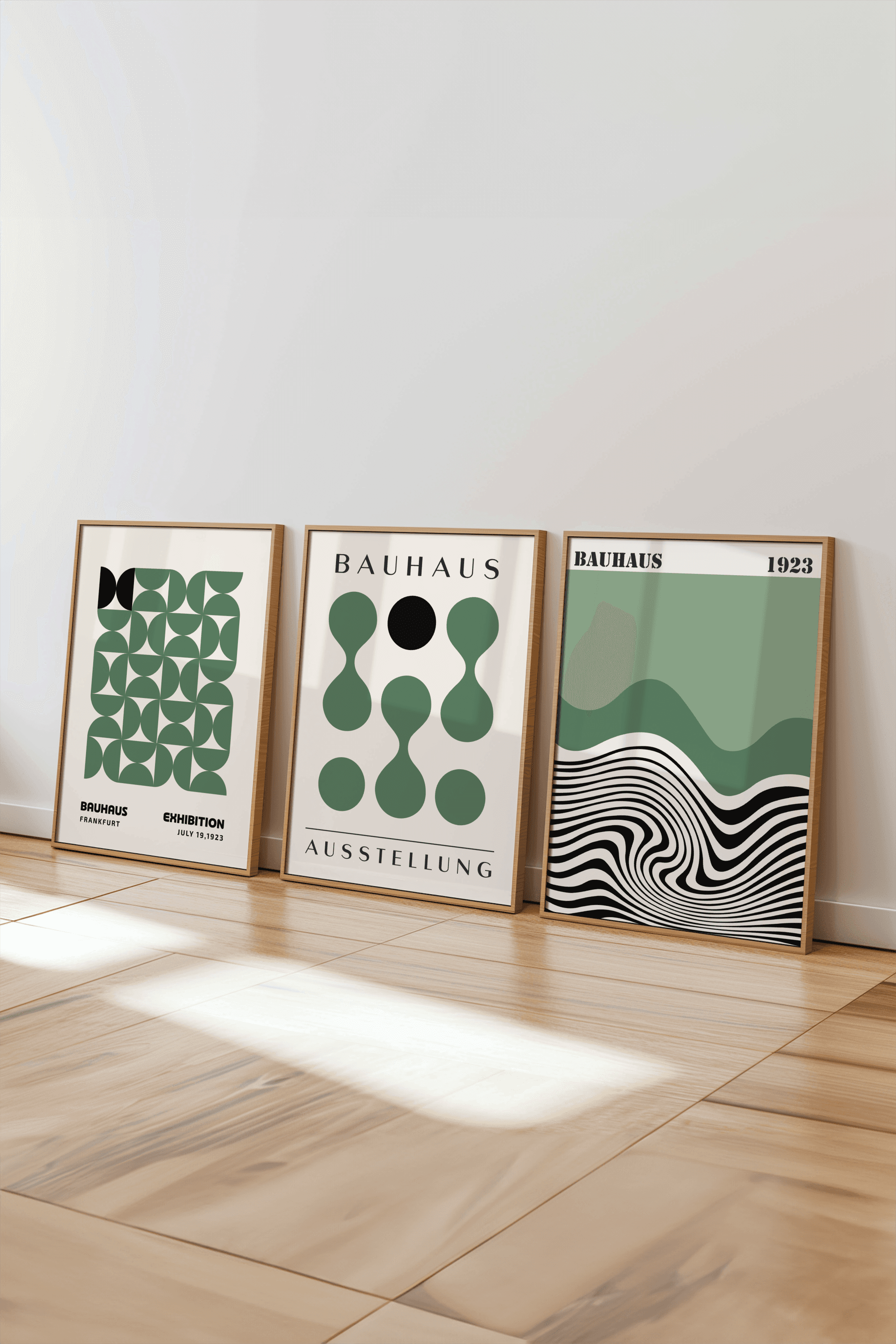 Bauhaus Koleksiyonu No: 4 Tasarımlı 3'lü Çerçevesiz Poster Seti