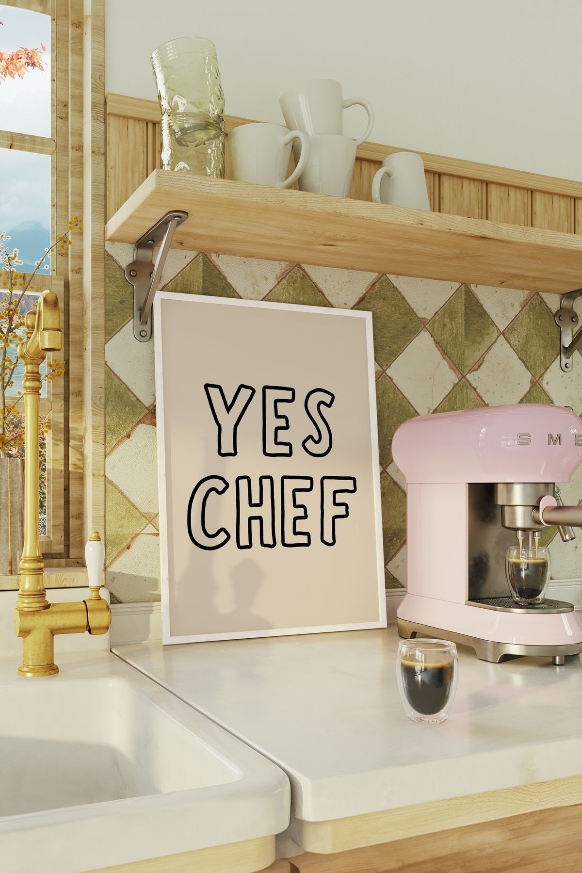 Yes Chef Tasarımlı Çerçevesiz Poster | Kitchen Koleksiyonu