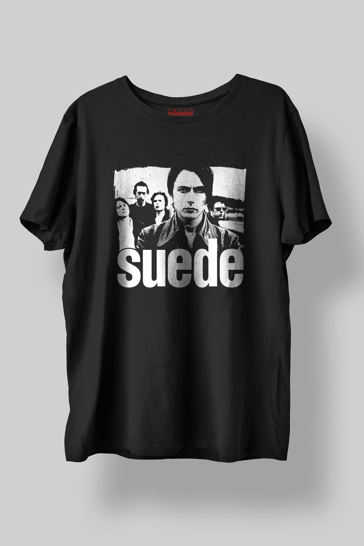 Suede Müzik Baskılı Regular Fit Unisex Siyah T-shirt %100 Pamuk No:0341
