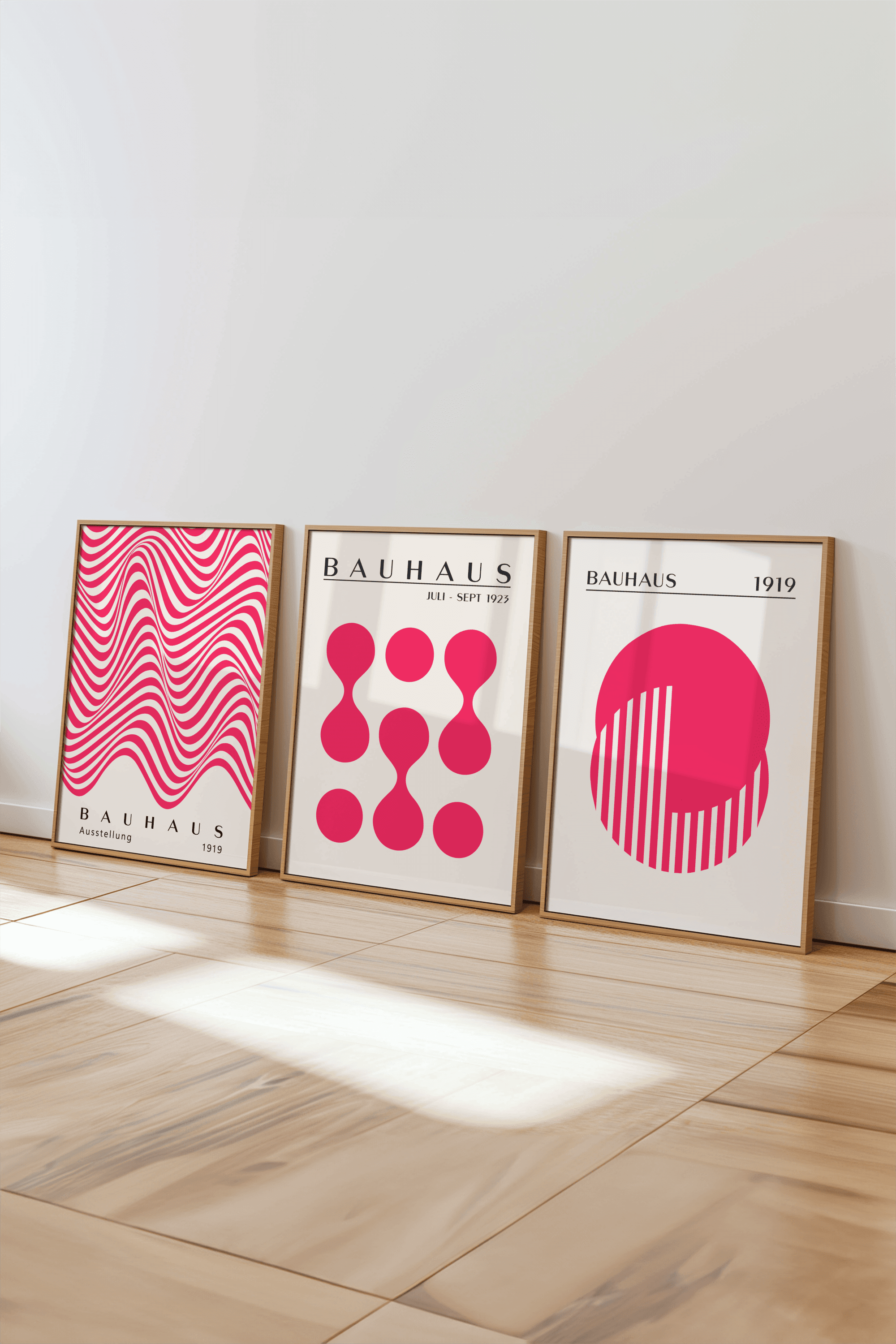 Bauhaus Koleksiyonu No: 5 Tasarımlı 3'lü Çerçevesiz Poster Seti