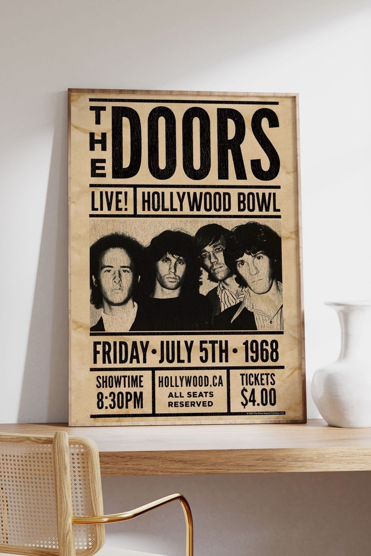 The Doors Konser Tasarımlı Retro Çerçevesiz Poster