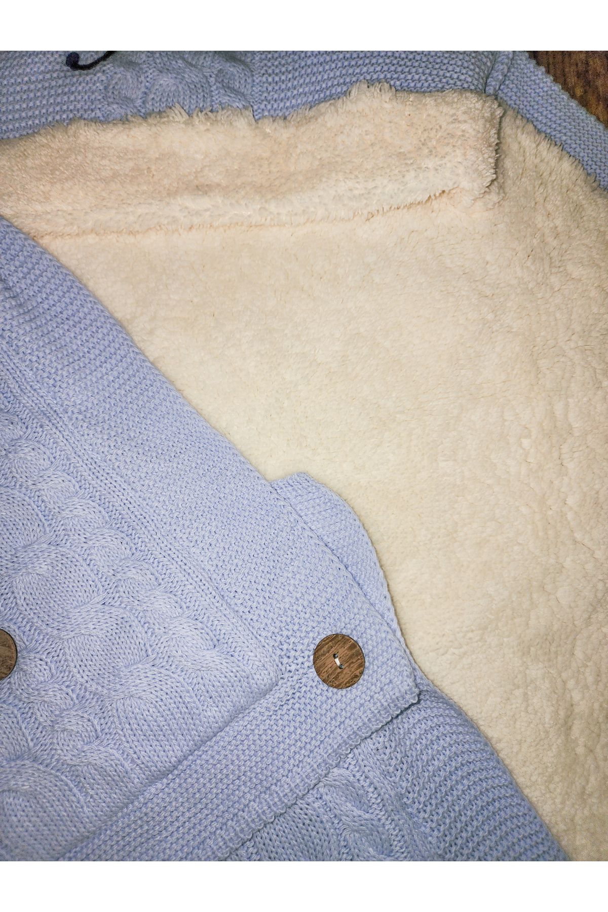 [istediğiniz Ismi Nakışla Yazıyoruz] Bebek Kundağı  Battaniyesi Örgülü Içi Peluş Triko Bebek Kundak