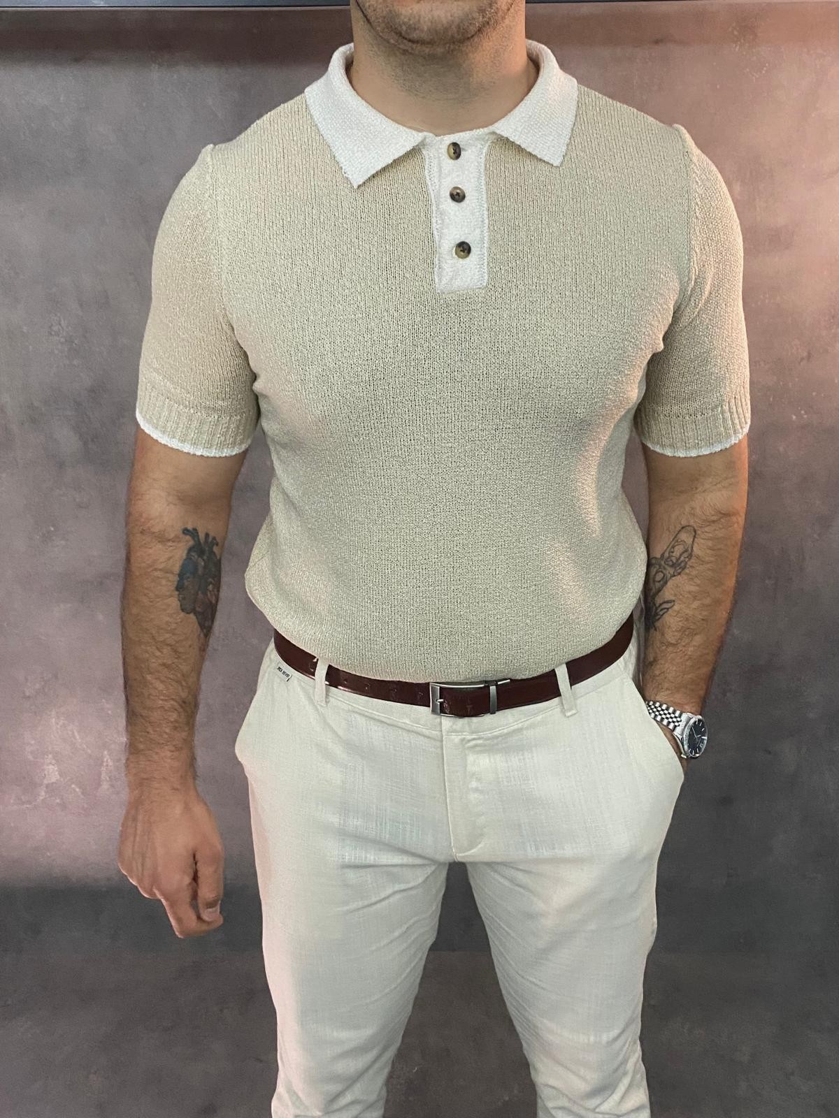 Crema Vento Premium Ekru Polo Yaka