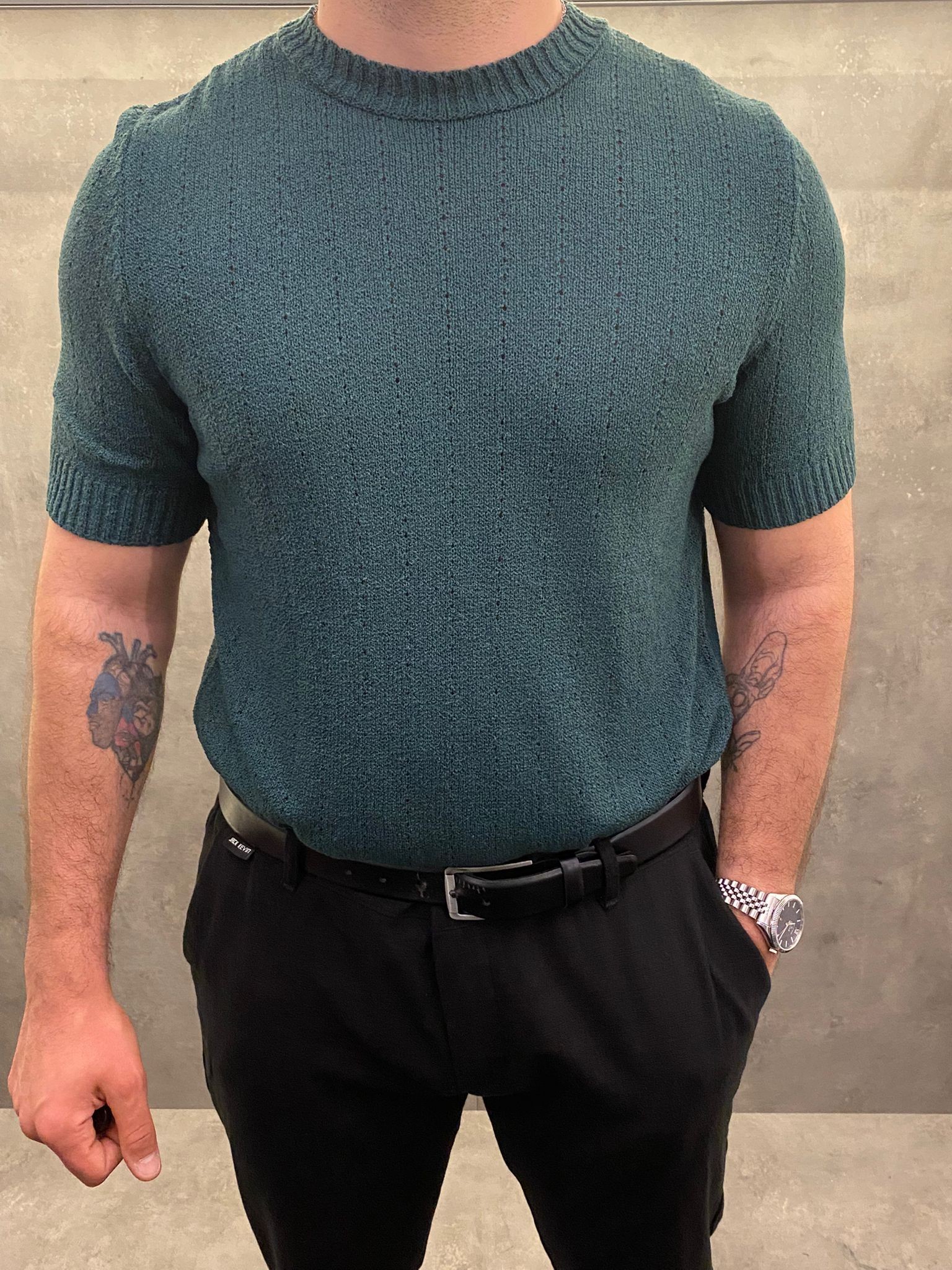 Verde Eleganza Premium Yeşil Triko