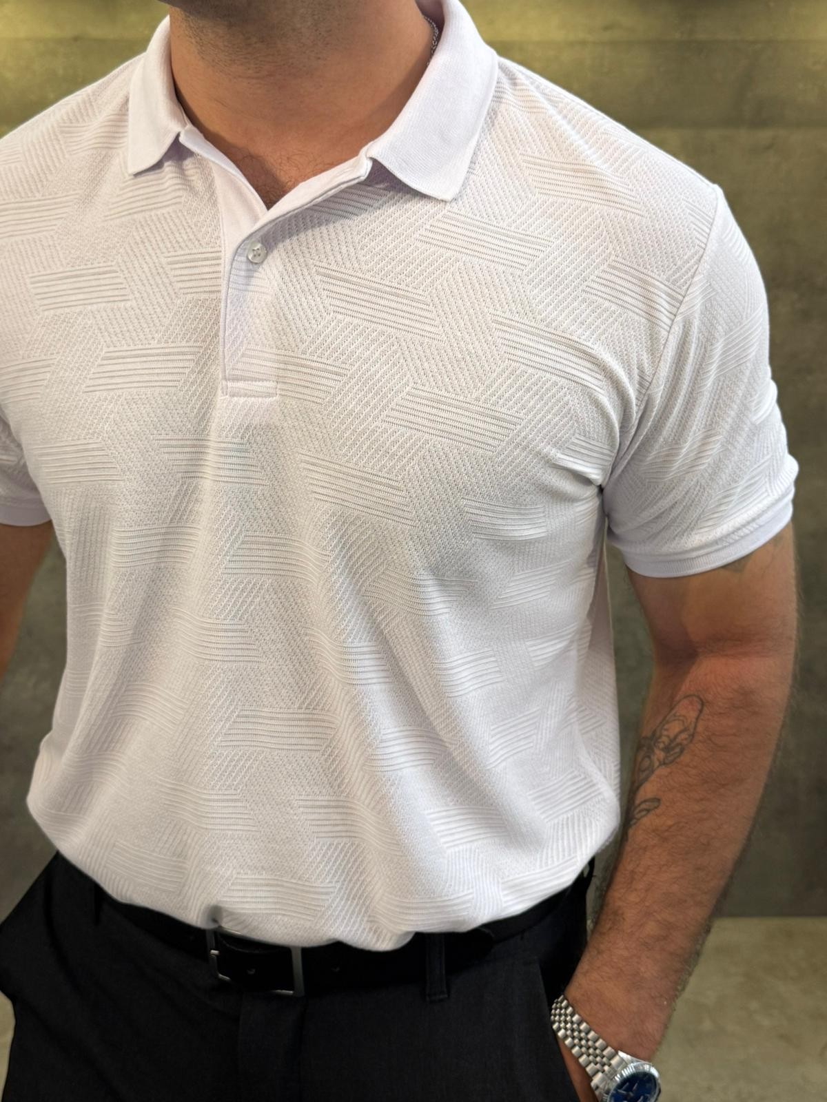 Bianco Lineare Premium Polo Yaka