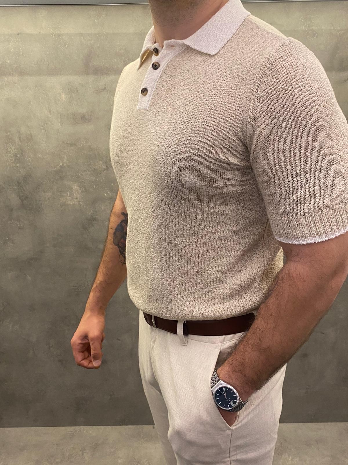 Crema Vento Premium Ekru Polo Yaka