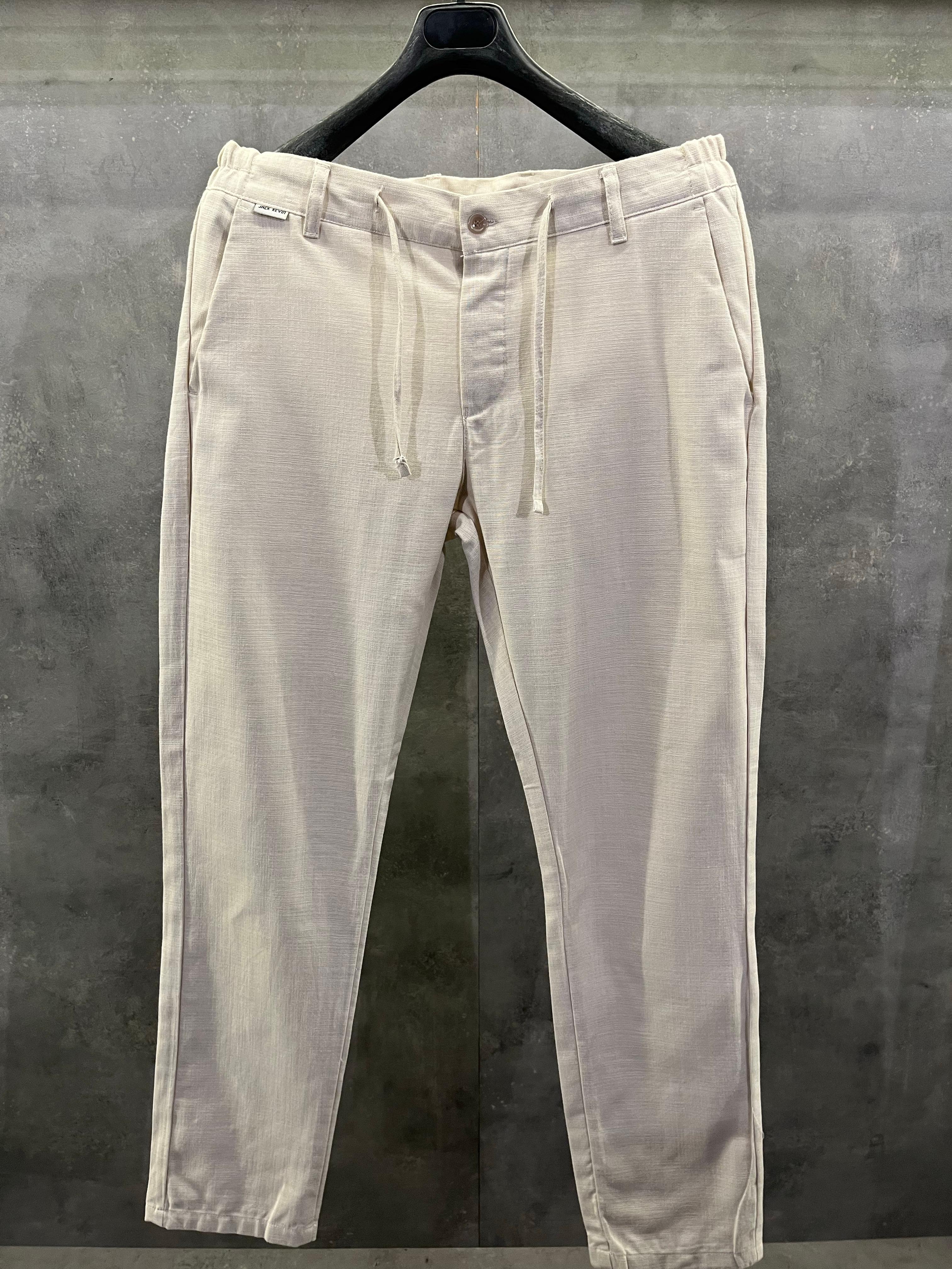 Taş Rengi Premium Ham Keten Pantolon