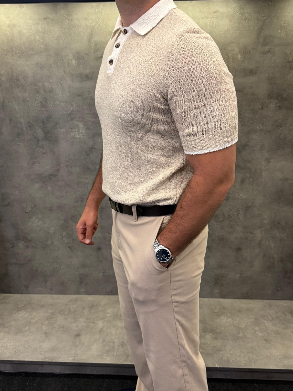 Crema Vento Premium Ekru Polo Yaka