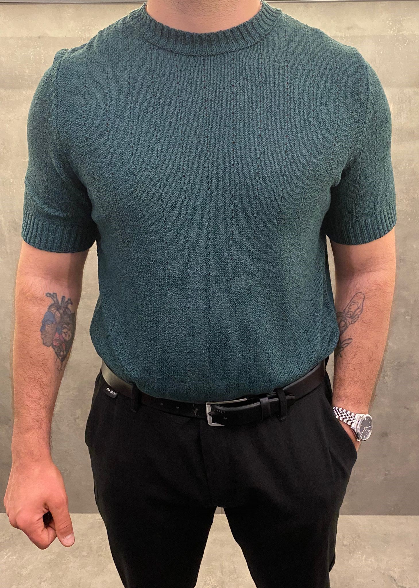 Verde Eleganza Premium Yeşil Triko