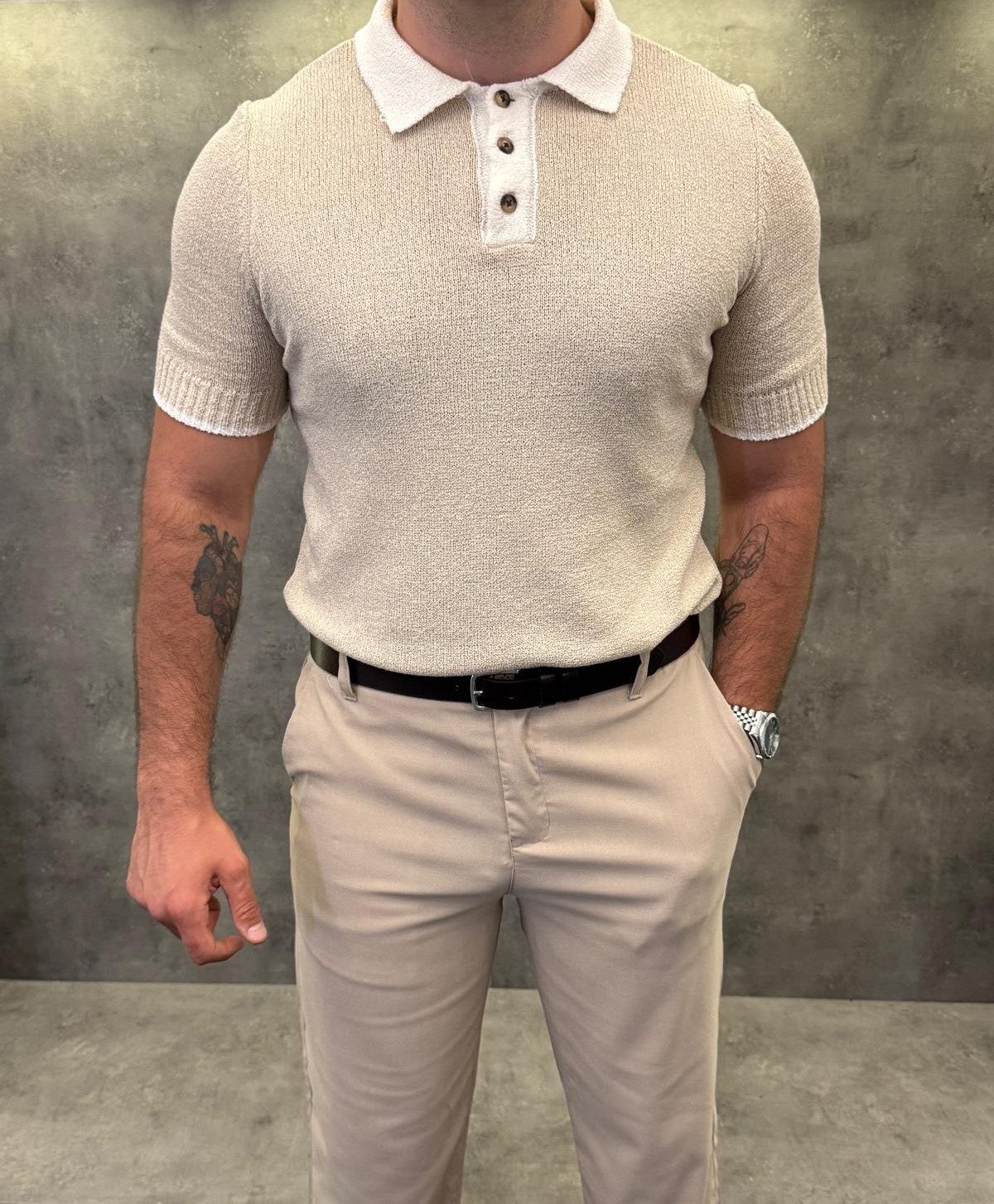 Crema Vento Premium Ekru Polo Yaka