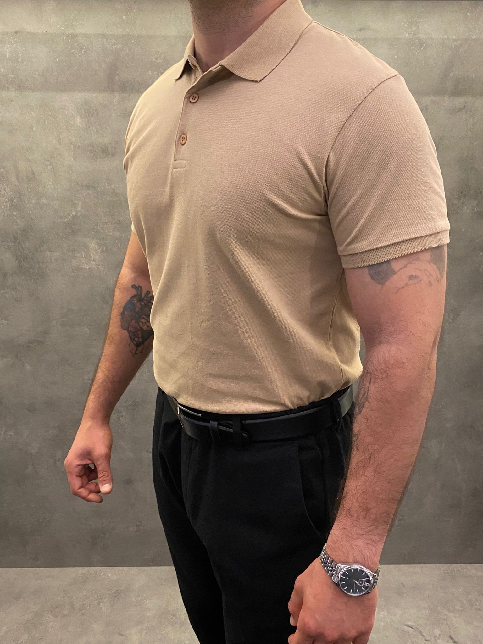Sahara Beige Premium Polo Yaka