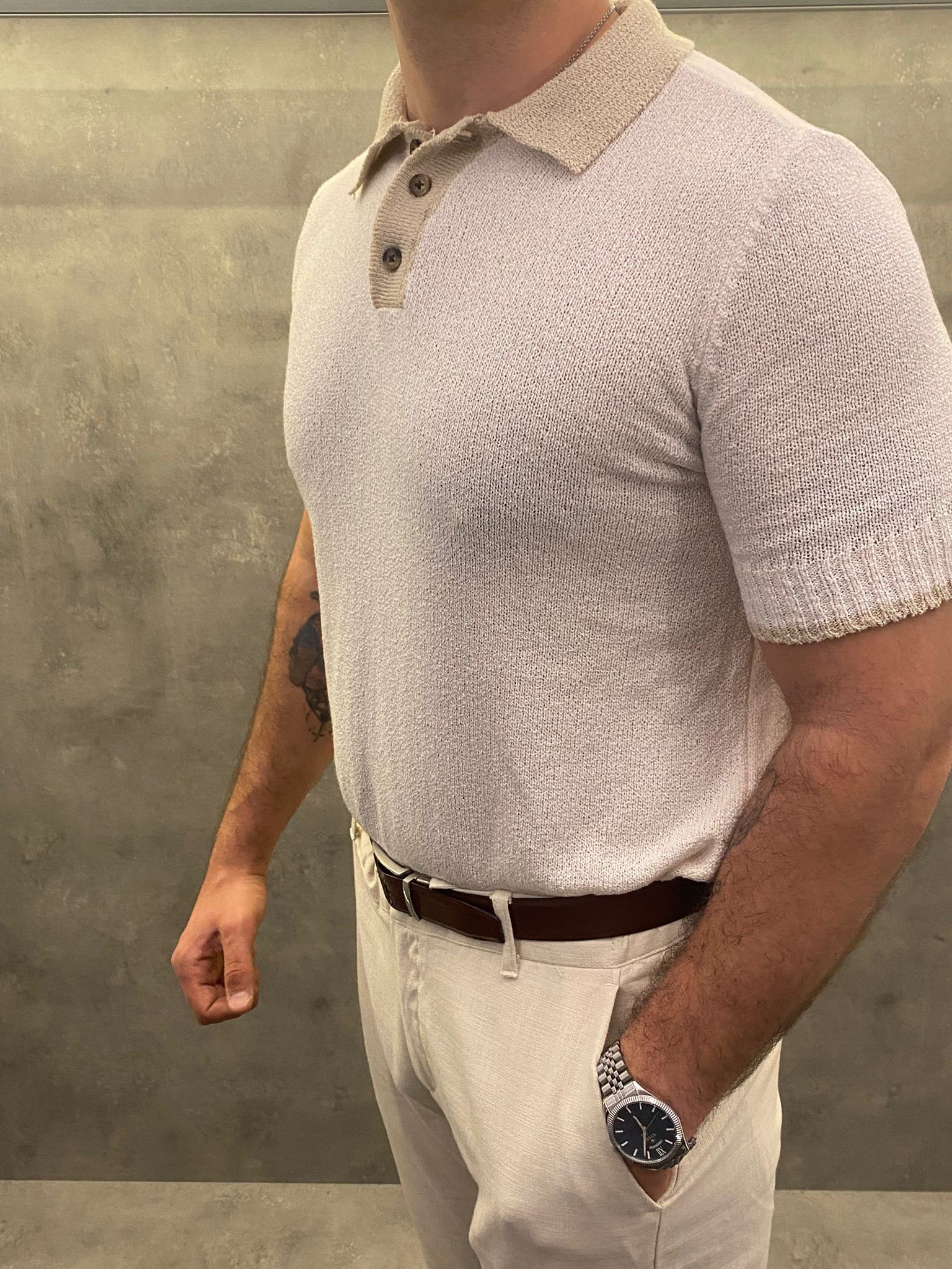 Luce di Crema Bej Polo Yaka